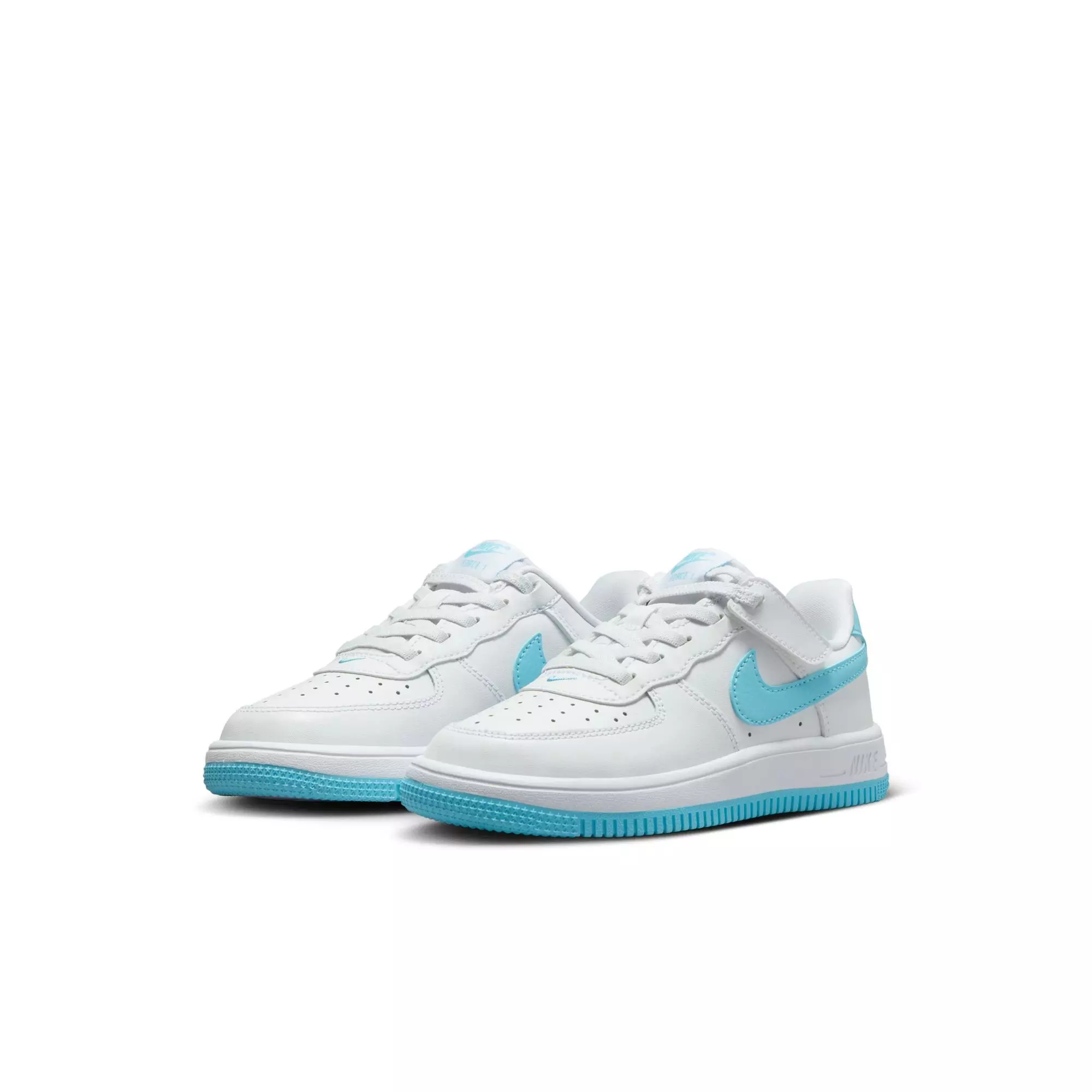 Nike Air Force 1 Low EasyOn "White/Aquarius Blue" Preschool Boys' Shoe - WHITE/BLUE