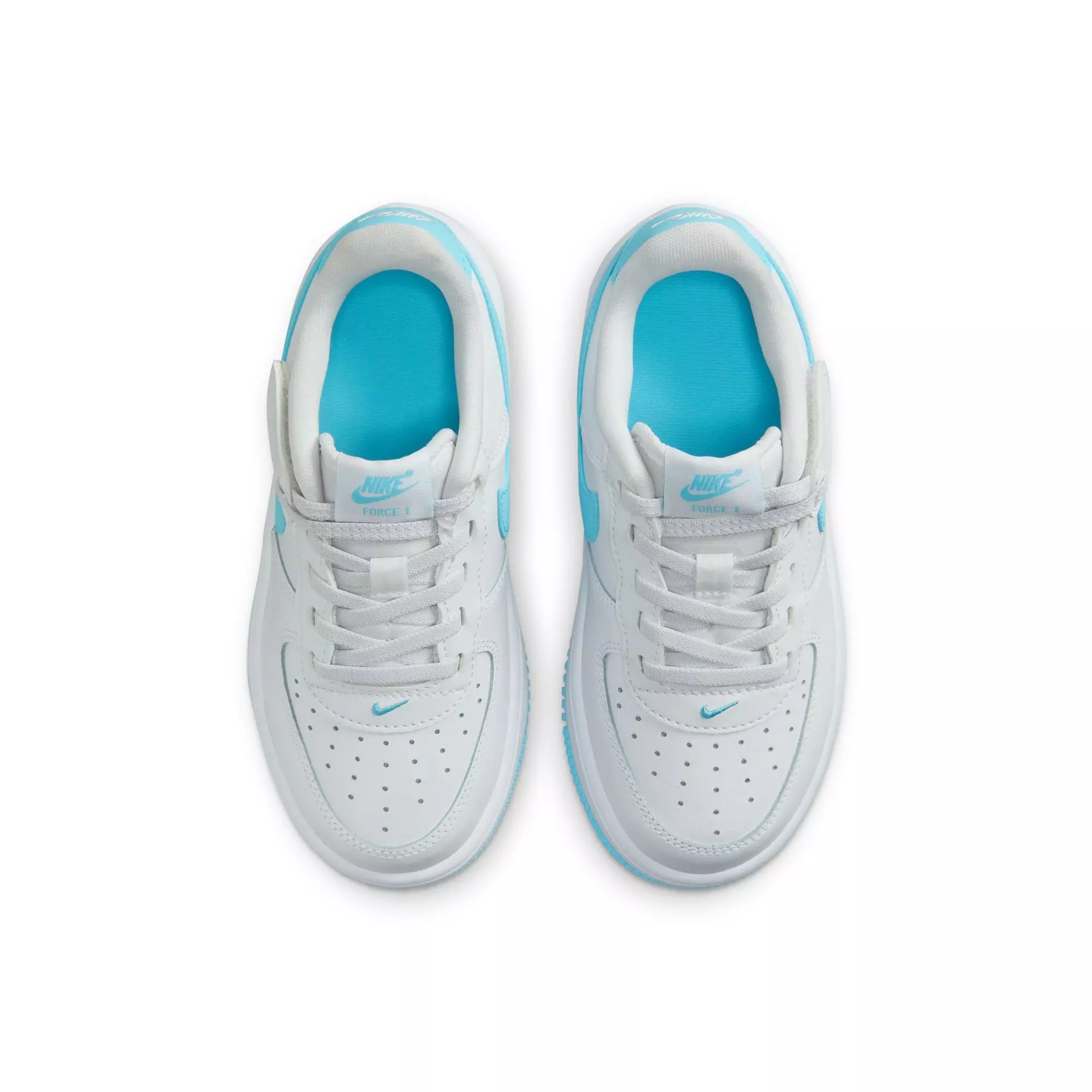 Nike Air Force 1 Low EasyOn "White/Aquarius Blue" Preschool Boys' Shoe - WHITE/BLUE