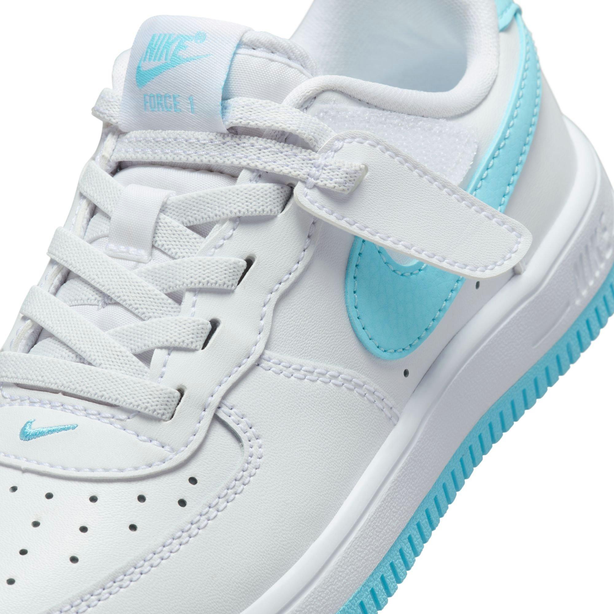 Nike Air Force 1 Low EasyOn Preschool Boys' White/Aquarius Blue Shoe