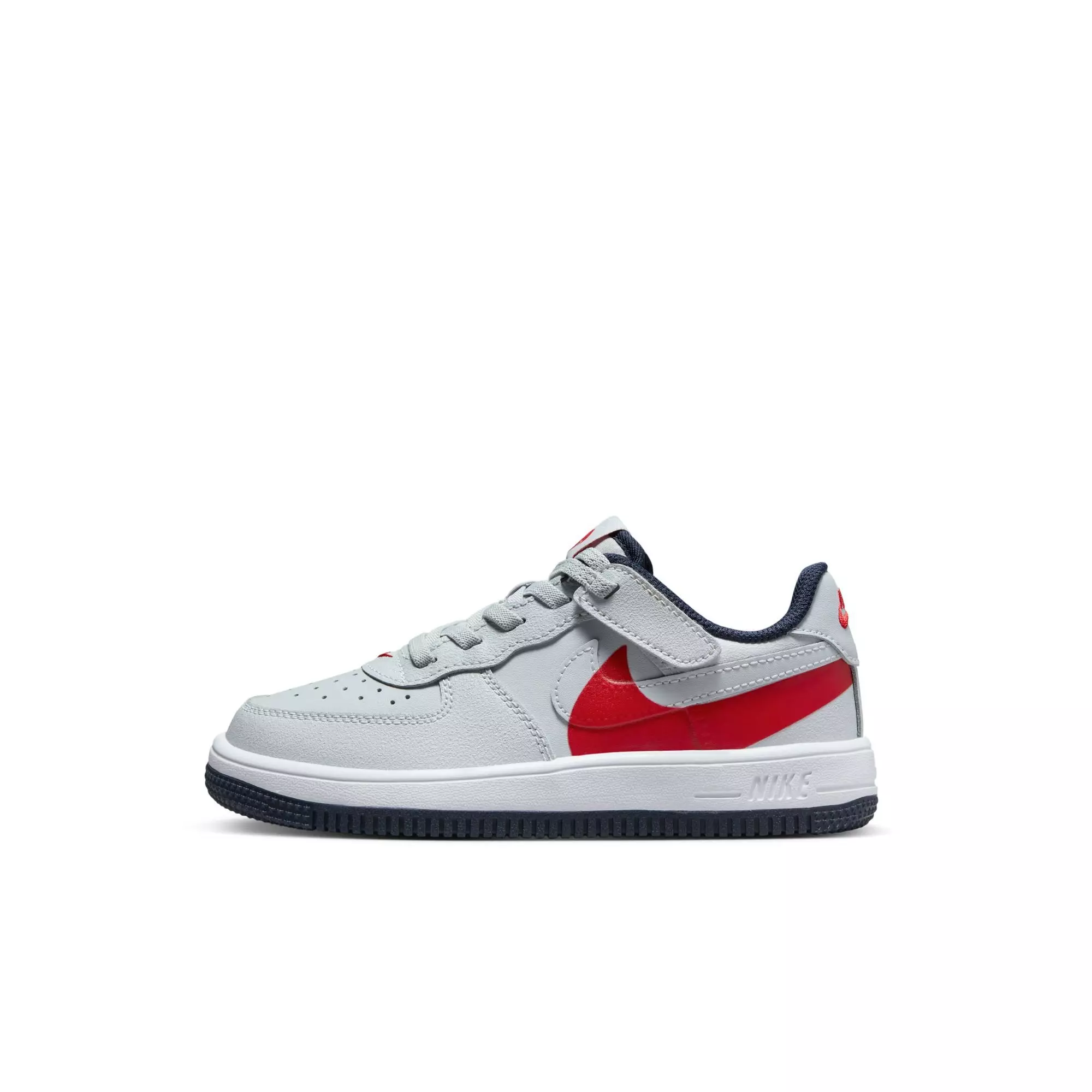 Nike Air Force 1 Low EasyOn "Pure Platinum" Preschool Boys' Shoe - GREY/RED