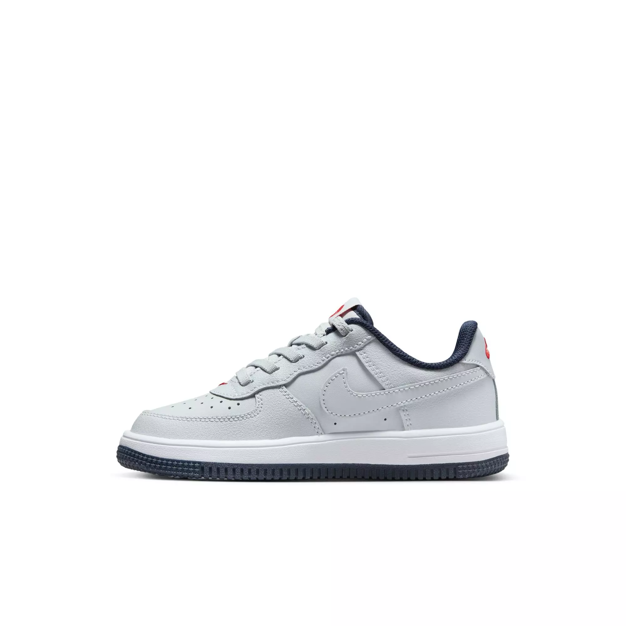 Nike Air Force 1 Low EasyOn "Pure Platinum" Preschool Boys' Shoe - GREY/RED