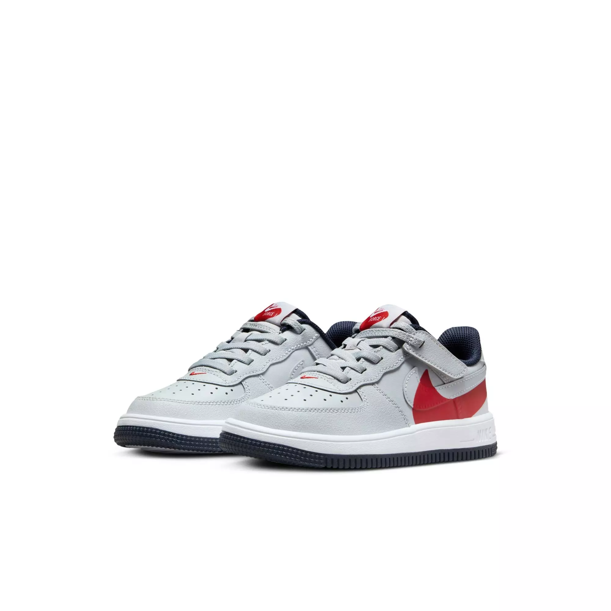 Nike Air Force 1 Low EasyOn "Pure Platinum" Preschool Boys' Shoe - GREY/RED