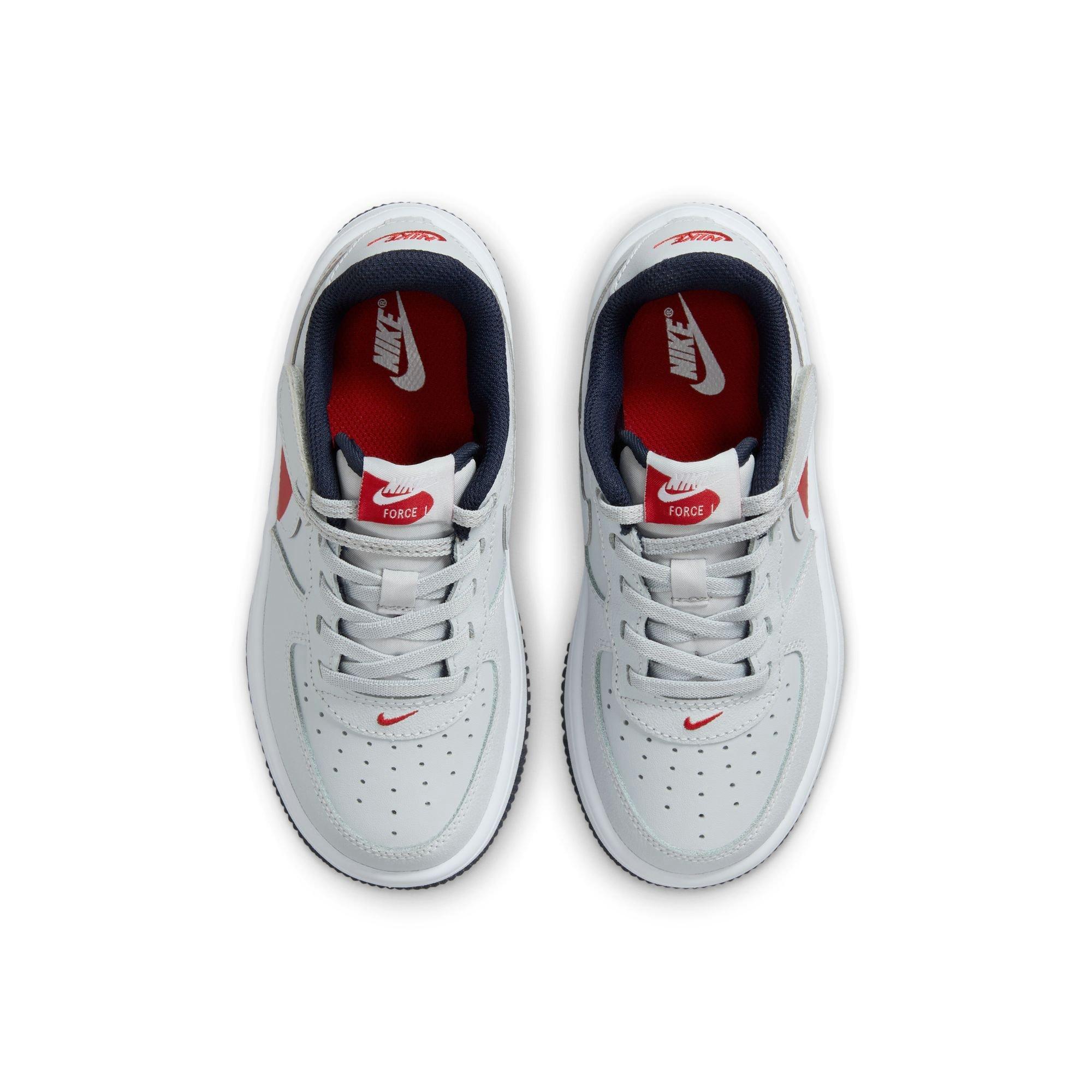 Nike Air Force 1 Low EasyOn "Pure Platinum" Preschool Boys' Shoe - GREY/RED Thumbnail View 7