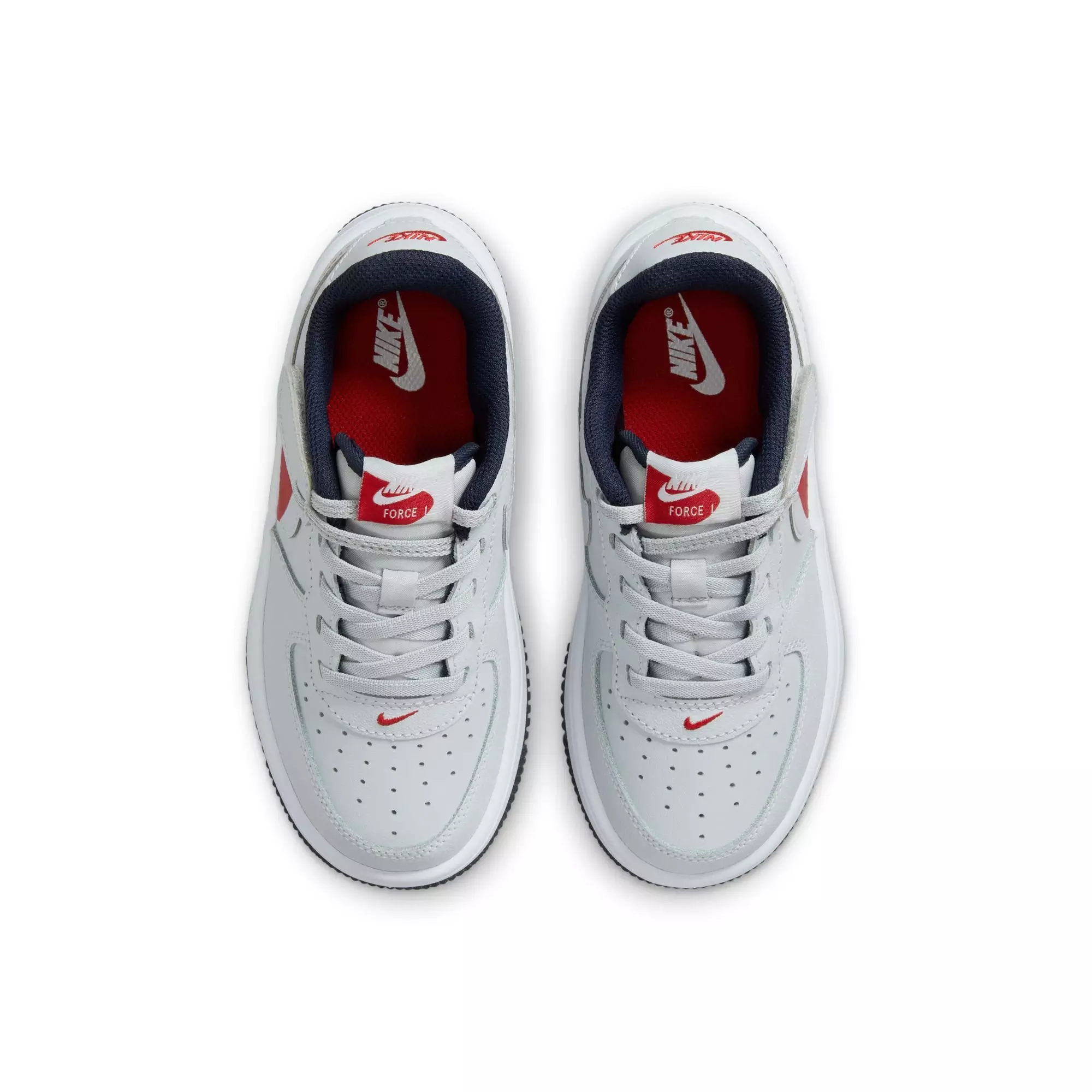 Nike Air Force 1 Low EasyOn "Pure Platinum" Preschool Boys' Shoe - GREY/RED