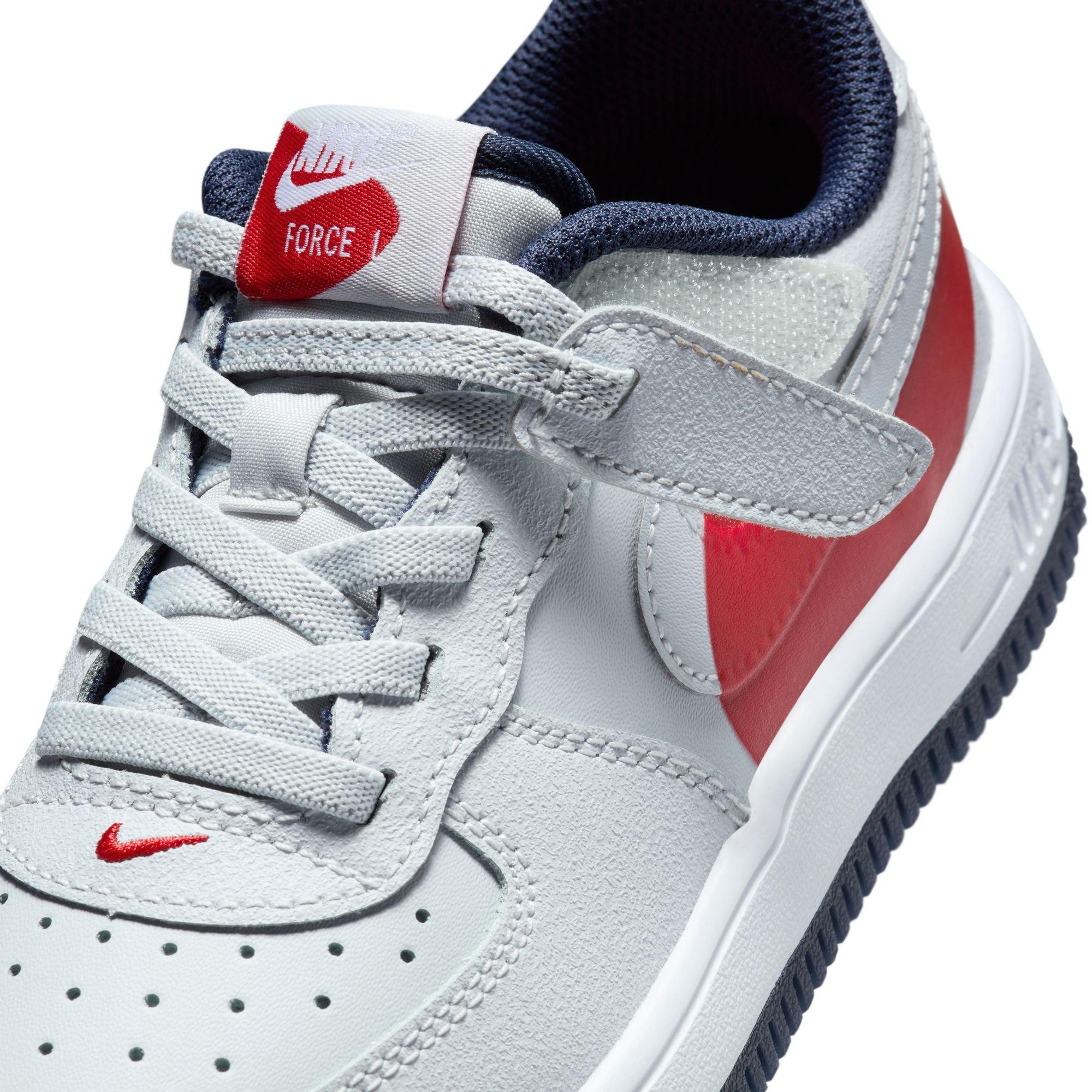 Nike Air Force 1 Low EasyOn "Pure Platinum" Preschool Boys' Shoe - GREY/RED Thumbnail View 10