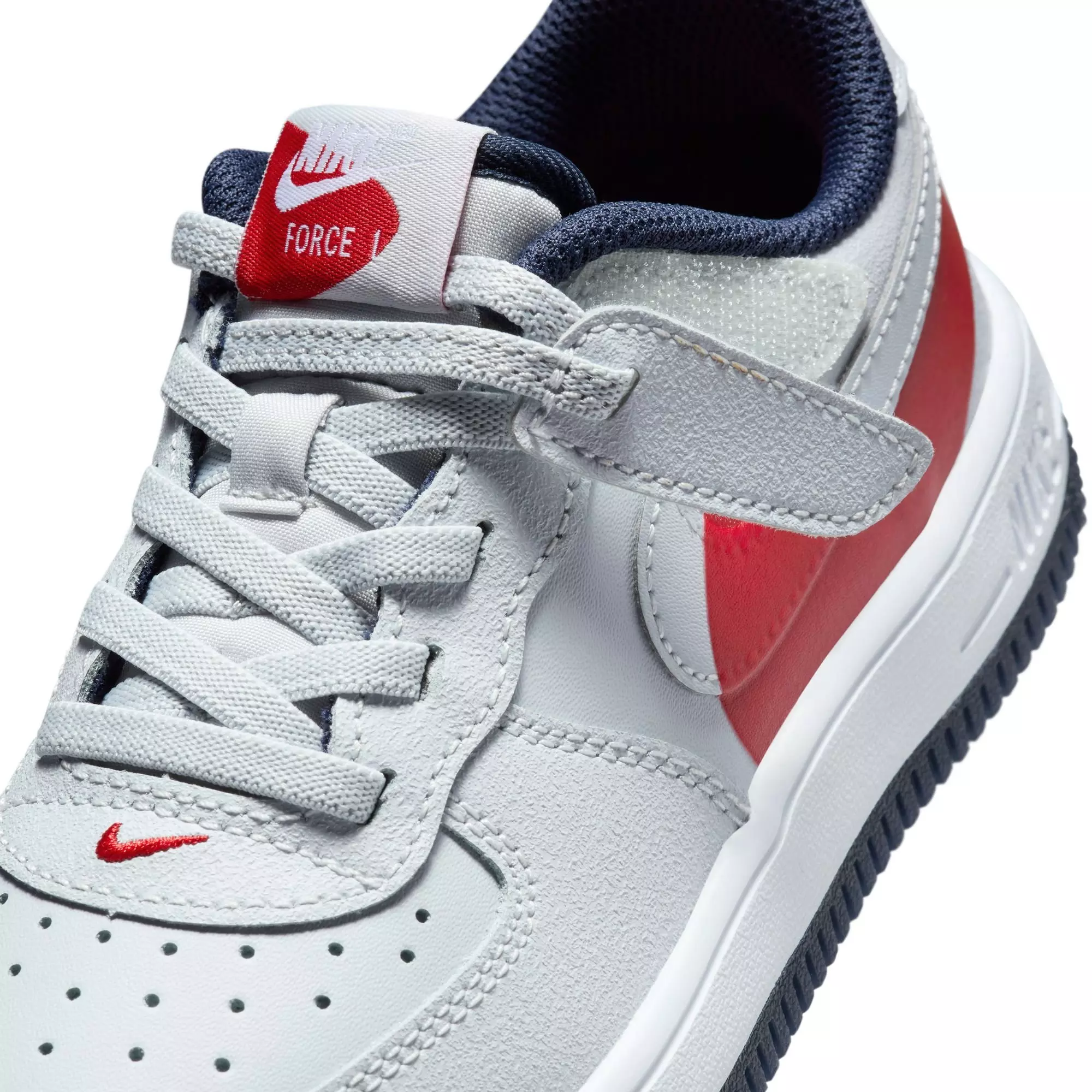 Nike Air Force 1 Low EasyOn "Pure Platinum" Preschool Boys' Shoe - GREY/RED
