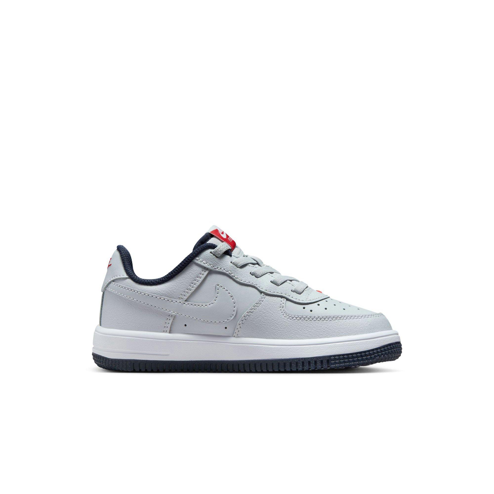 Nike Air Force 1 Low EasyOn "Pure Platinum" Preschool Boys' Shoe - GREY/RED Thumbnail View 2