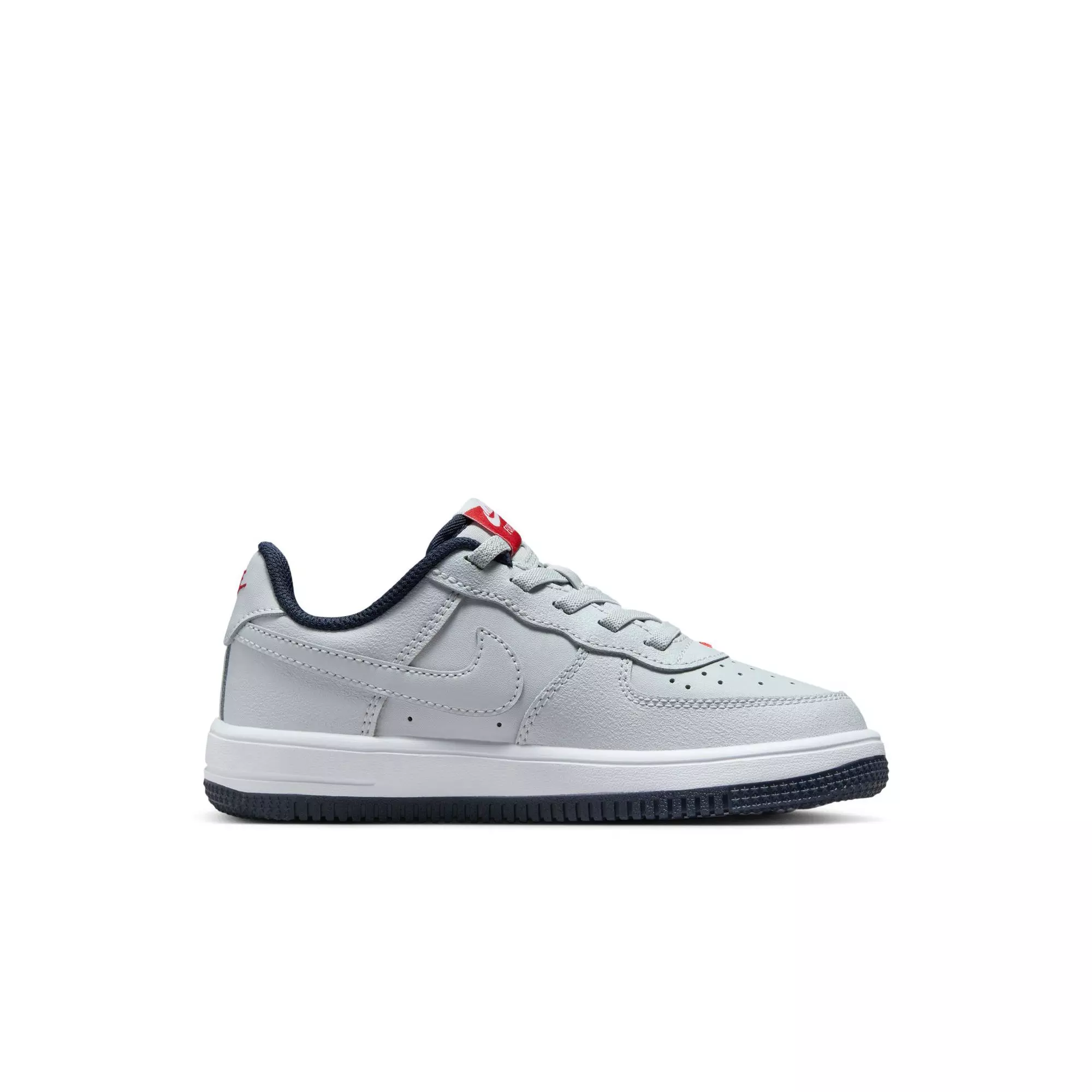 Nike Air Force 1 Low EasyOn "Pure Platinum" Preschool Boys' Shoe - GREY/RED