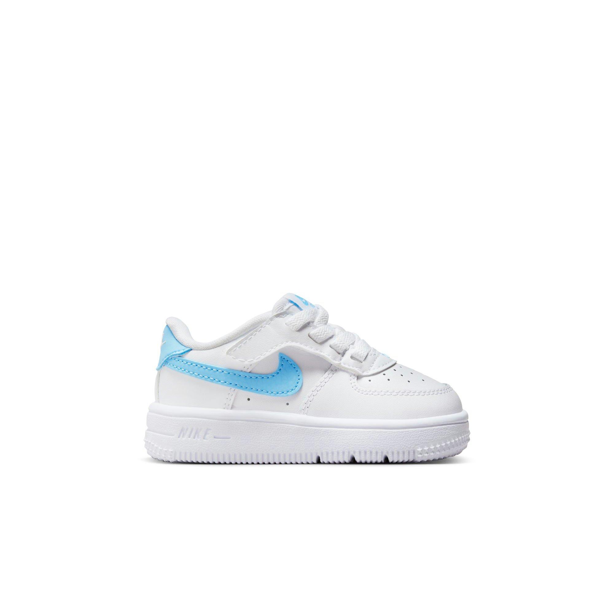 Nike Air Force 1 Low EasyOn "White/Aquarius Blue" Toddler Boys' Shoe - WHITE/BLUE