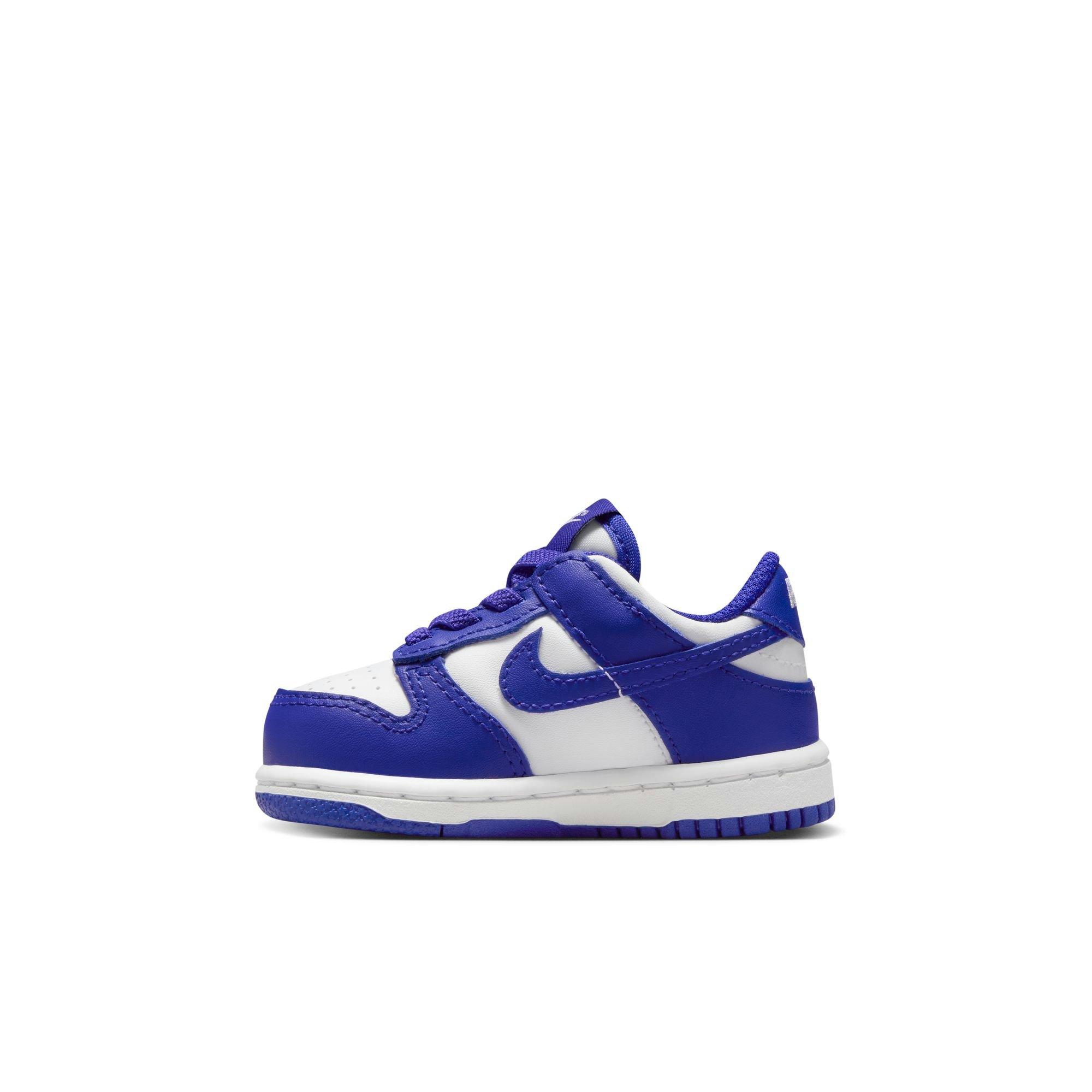 Nike Dunk Low "White/Concord/University Red" Toddler Boys' Shoe - WHITE/PURPLE Thumbnail View 4