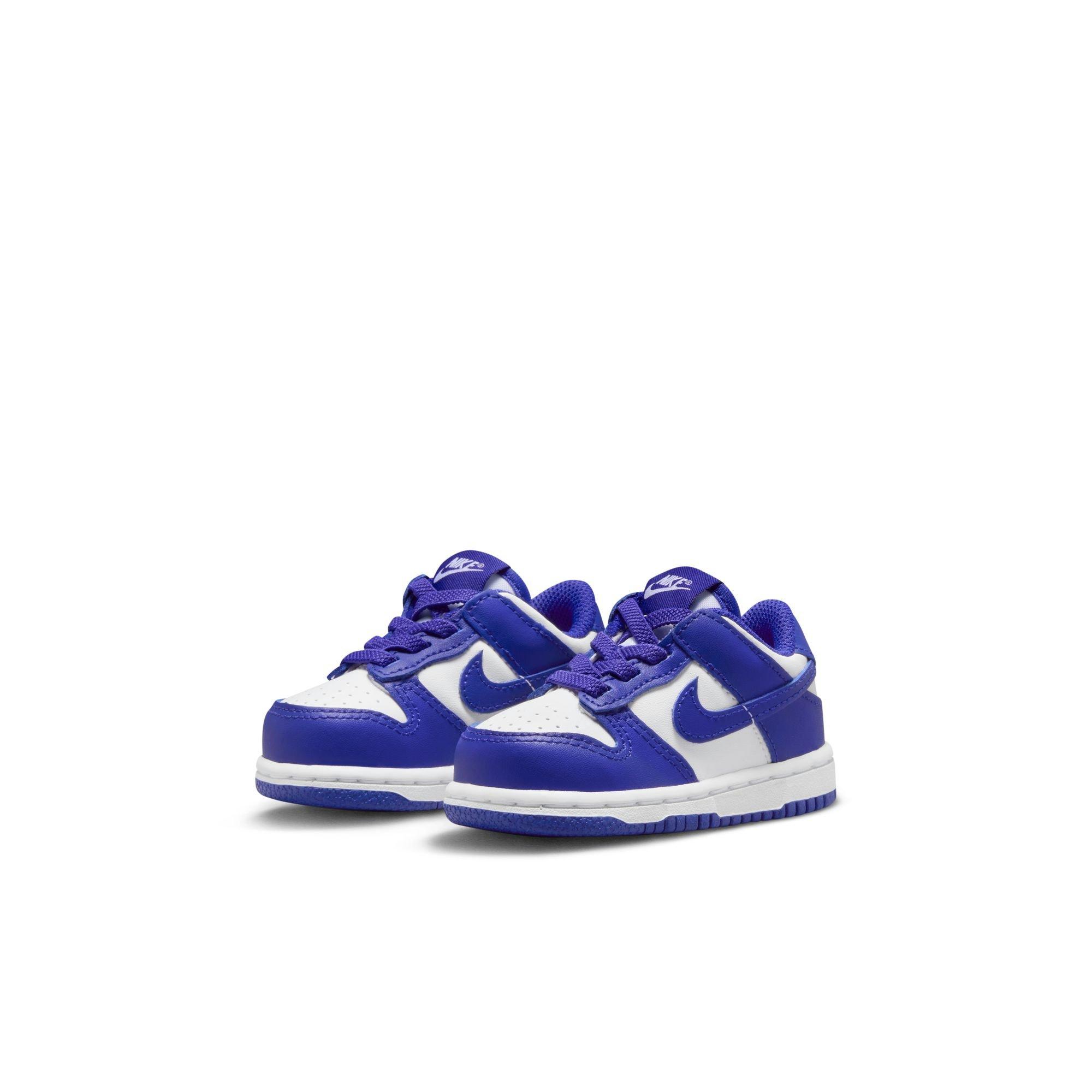 Nike Dunk Low "White/Concord/University Red" Toddler Boys' Shoe - WHITE/PURPLE Thumbnail View 5