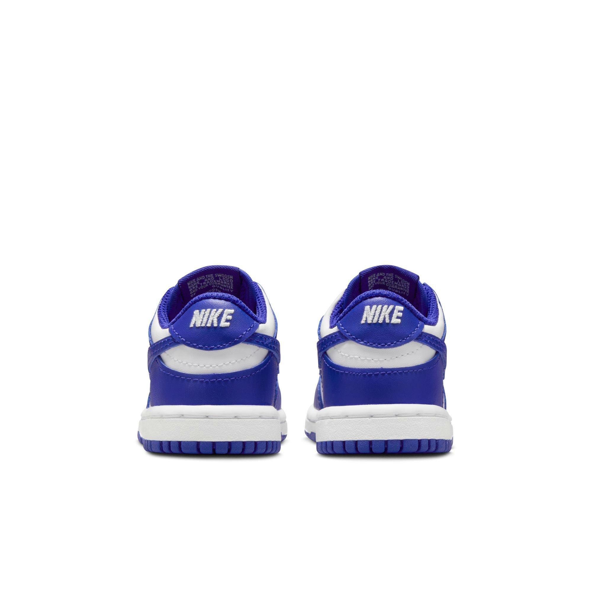 Nike Dunk Low "White/Concord/University Red" Toddler Boys' Shoe - WHITE/PURPLE Thumbnail View 6