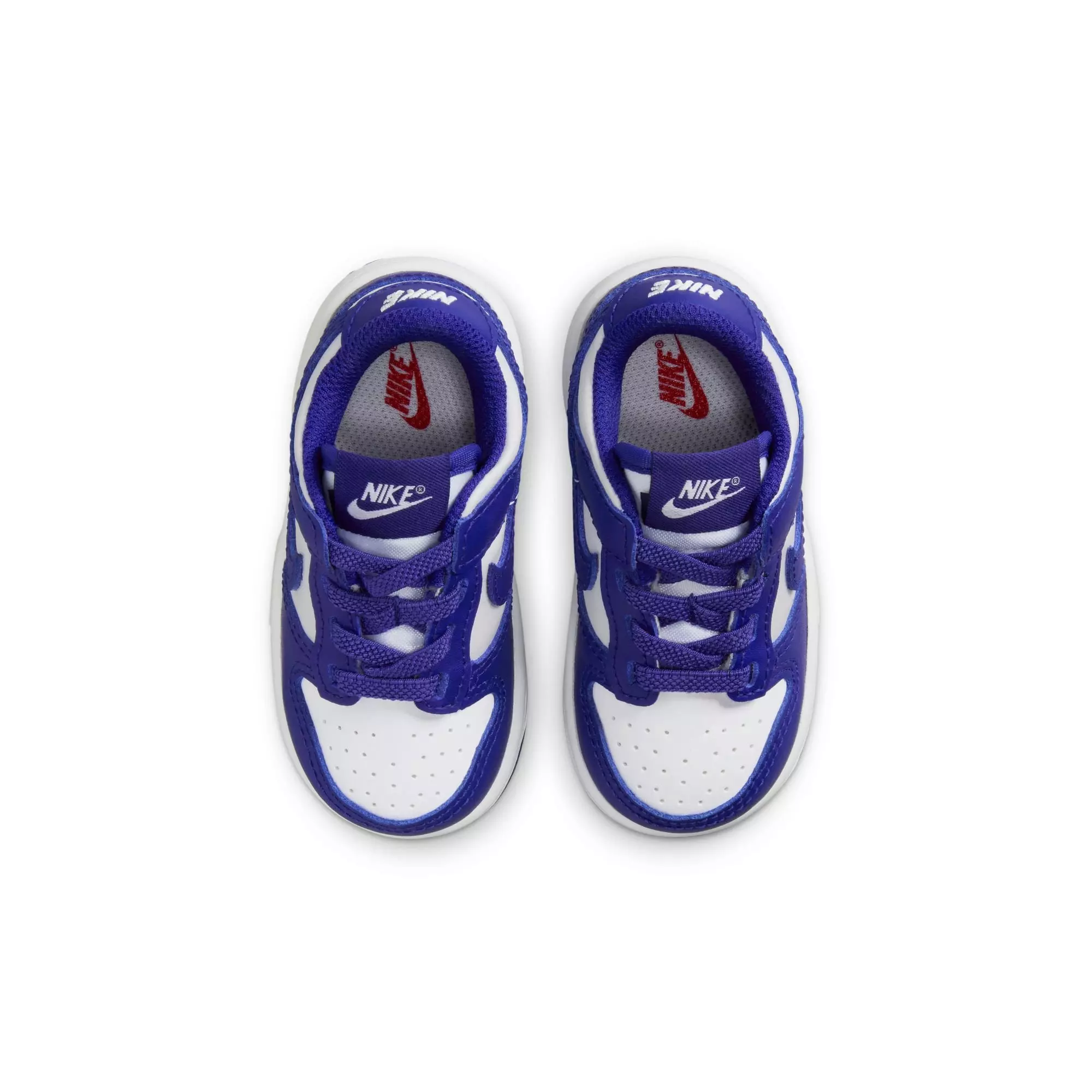 Nike Dunk Low "White/Concord/University Red" Toddler Boys' Shoe - WHITE/PURPLE