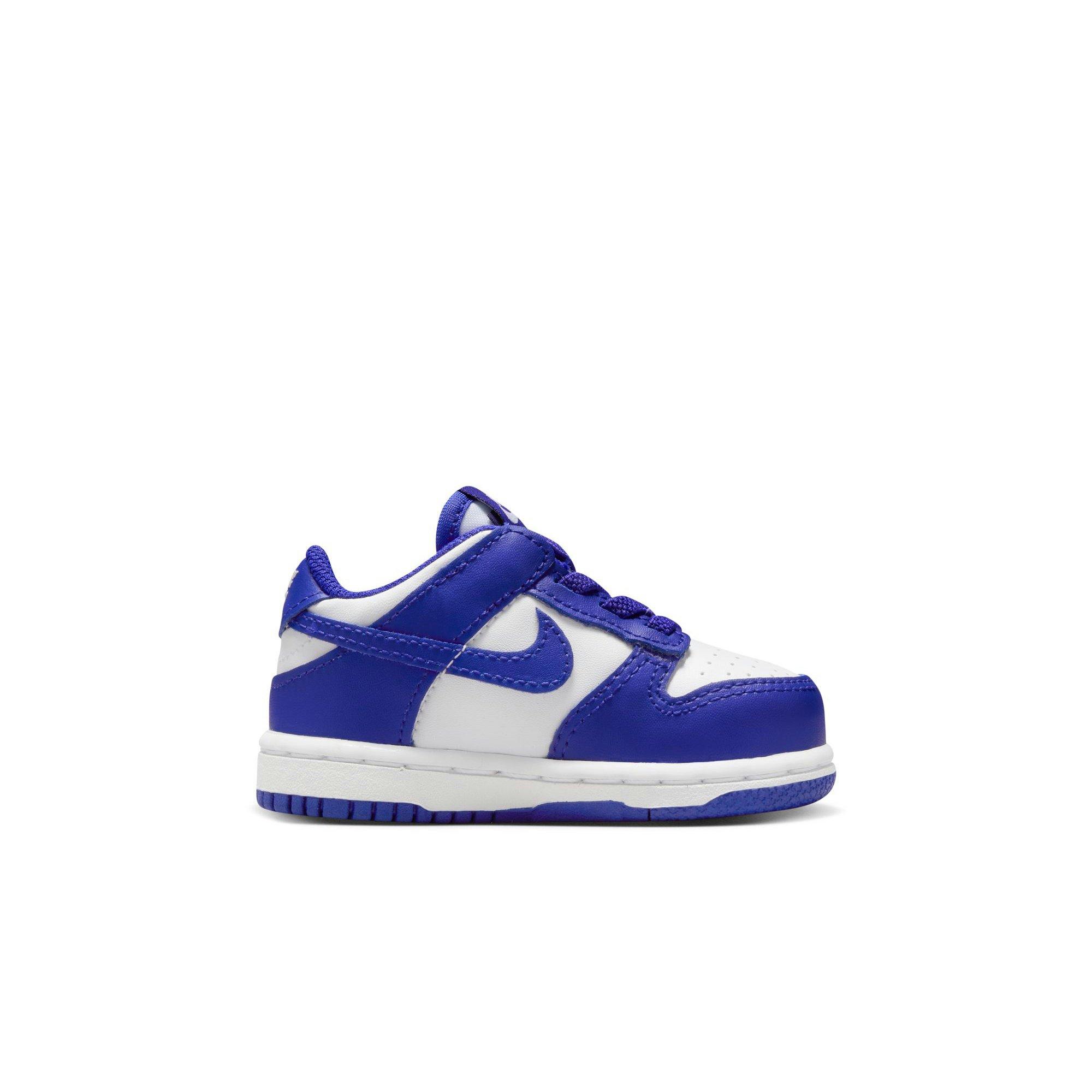 Nike Dunk Low "White/Concord/University Red" Toddler Boys' Shoe - WHITE/PURPLE Thumbnail View 2
