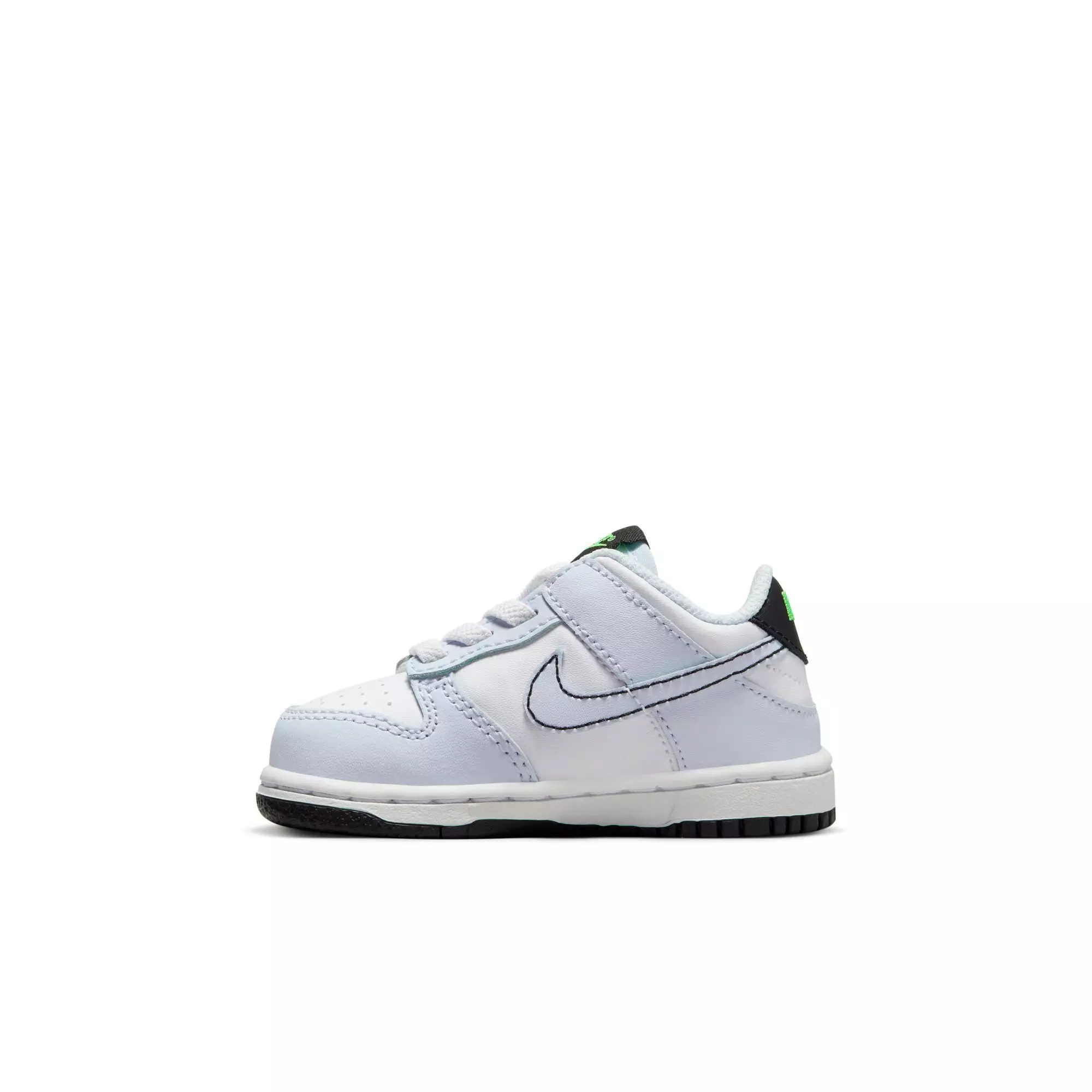 Nike Dunk Low "White/Black/Football Grey/Green Strike" Toddler Boys' Shoe - WHITE/BLACK
