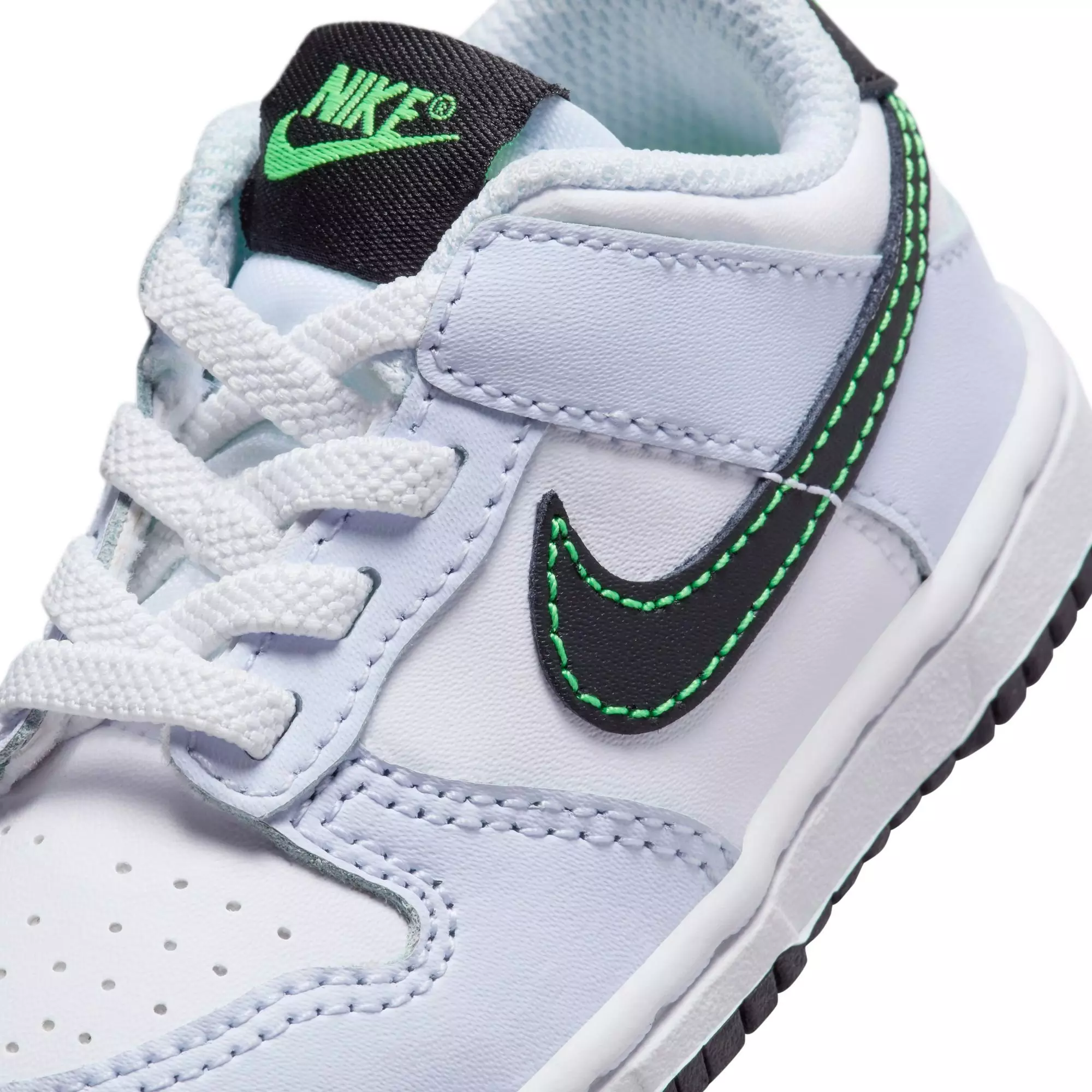 Nike Dunk Low "White/Black/Football Grey/Green Strike" Toddler Boys' Shoe - WHITE/BLACK