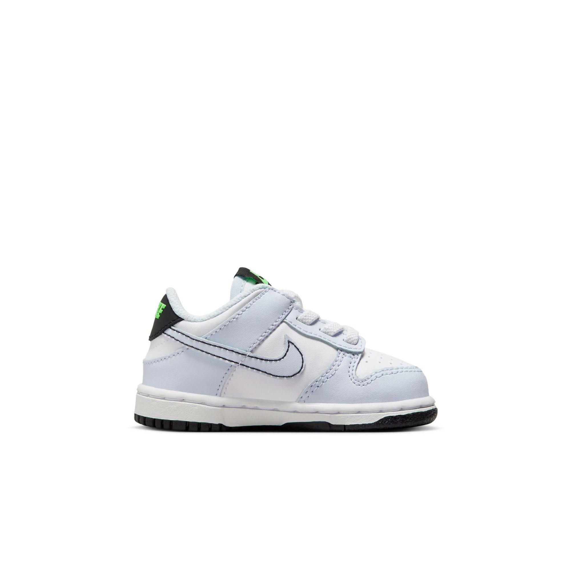 Nike Dunk Low "White/Black/Football Grey/Green Strike" Toddler Boys' Shoe - WHITE/BLACK Thumbnail View 2