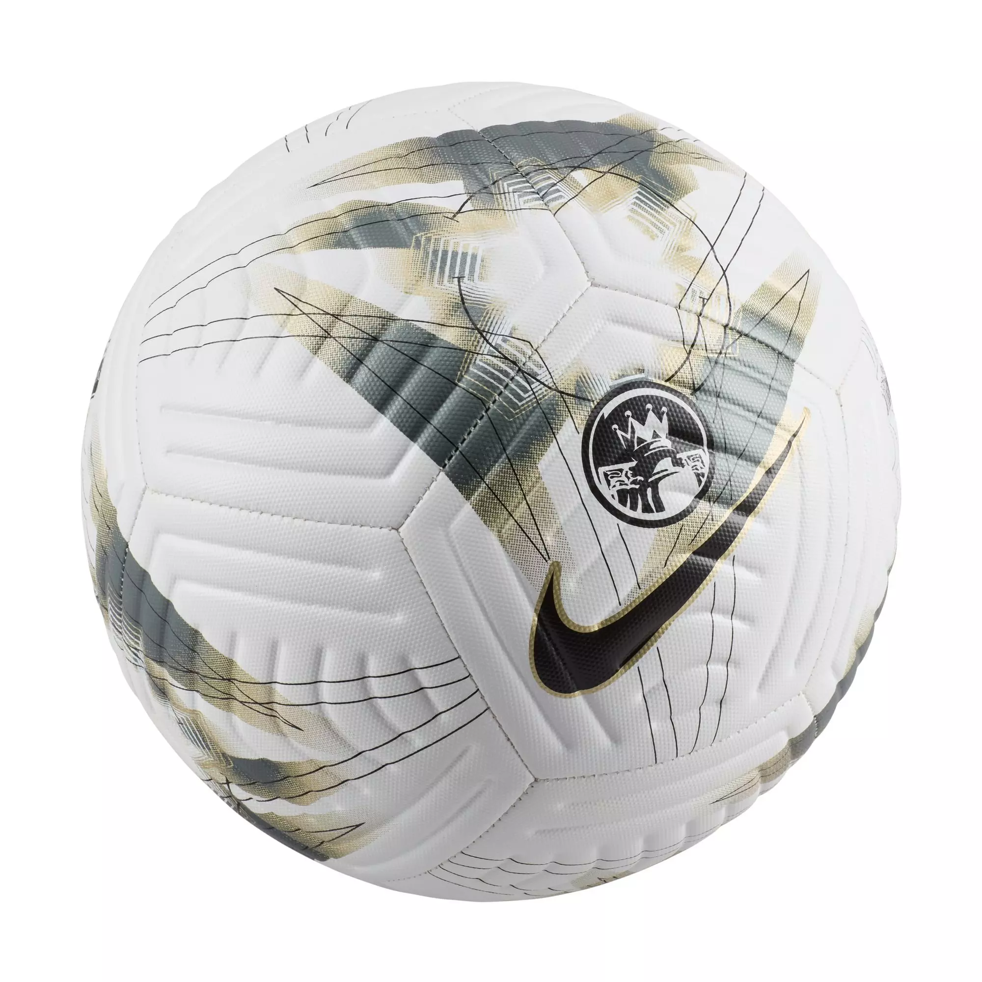 Nike Premier League Academy Size 5 Soccer Ball - White/Metallic Gold Star/Black - WHITE/GOLD