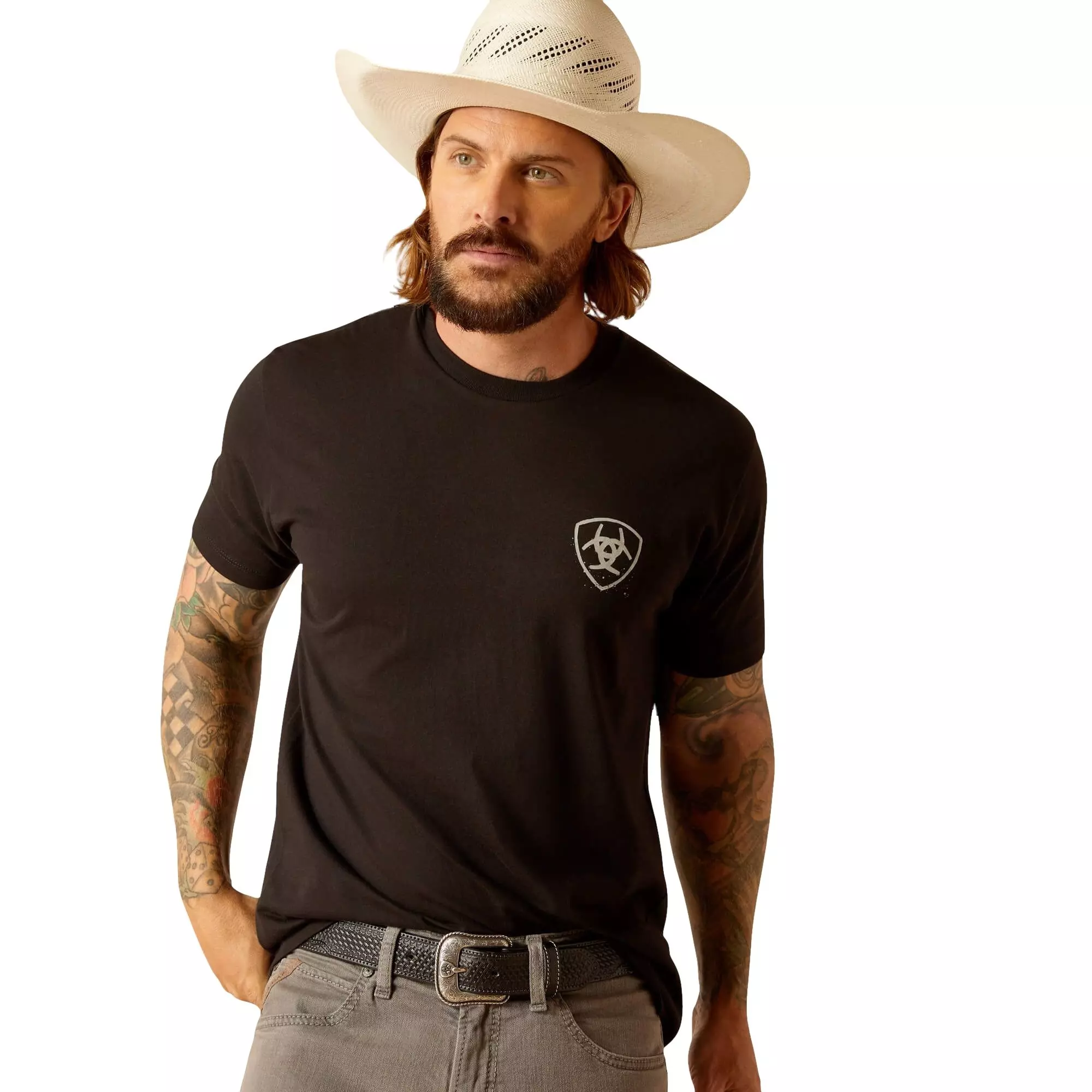 Ariat Men's Cactus Flag Tee - Black - BLACK