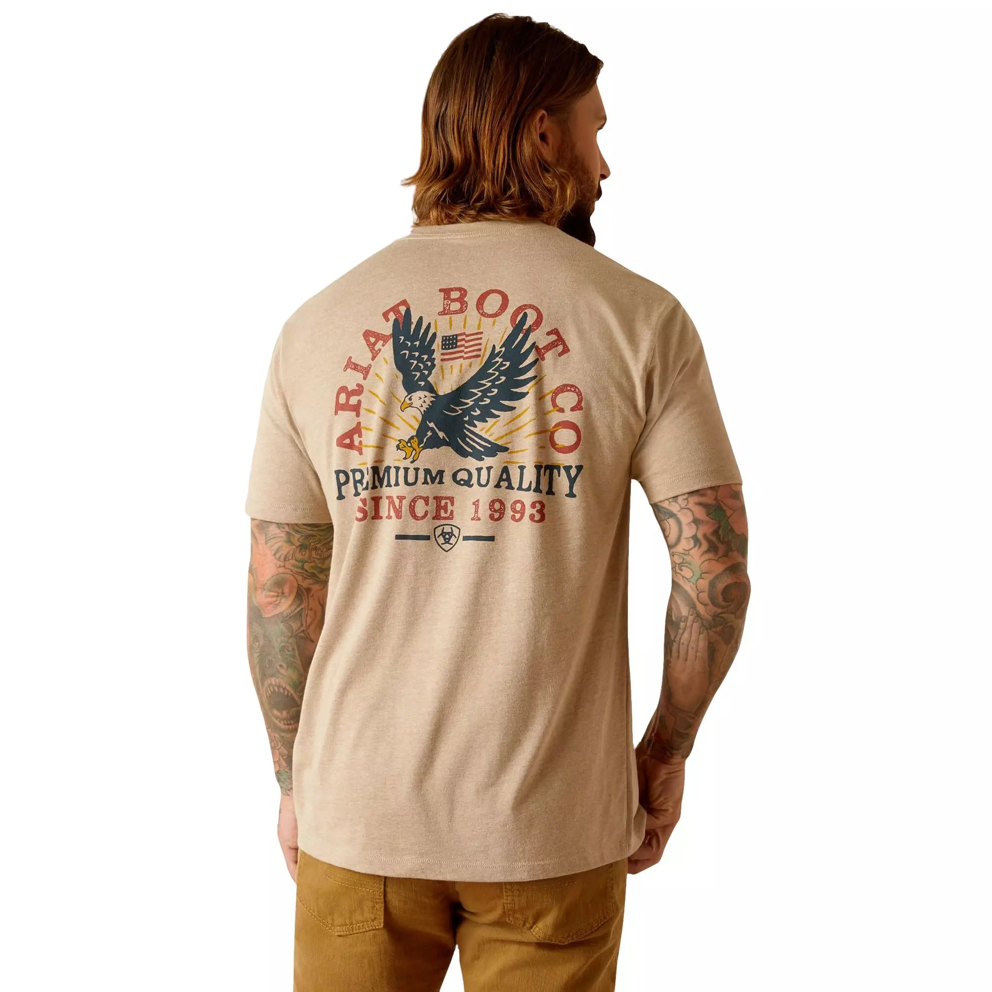 Ariat Men's Eagle Tee - Oatmeal - BEIGE