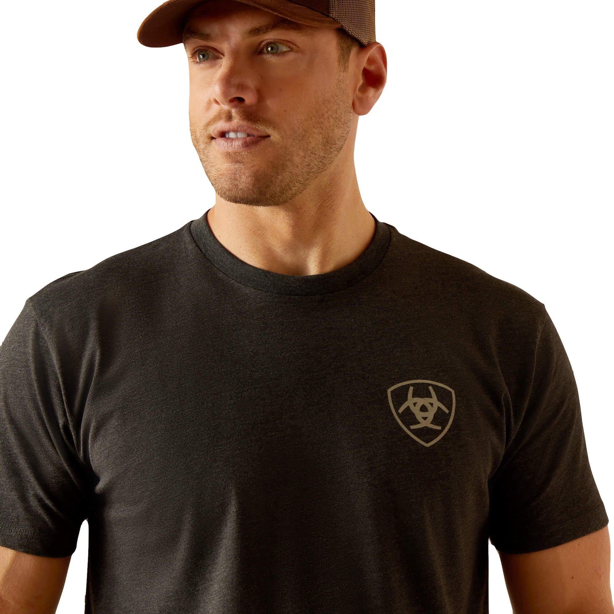 Ariat Men's Rider Label Tee - Charcoal - CHARCOAL Thumbnail View 2