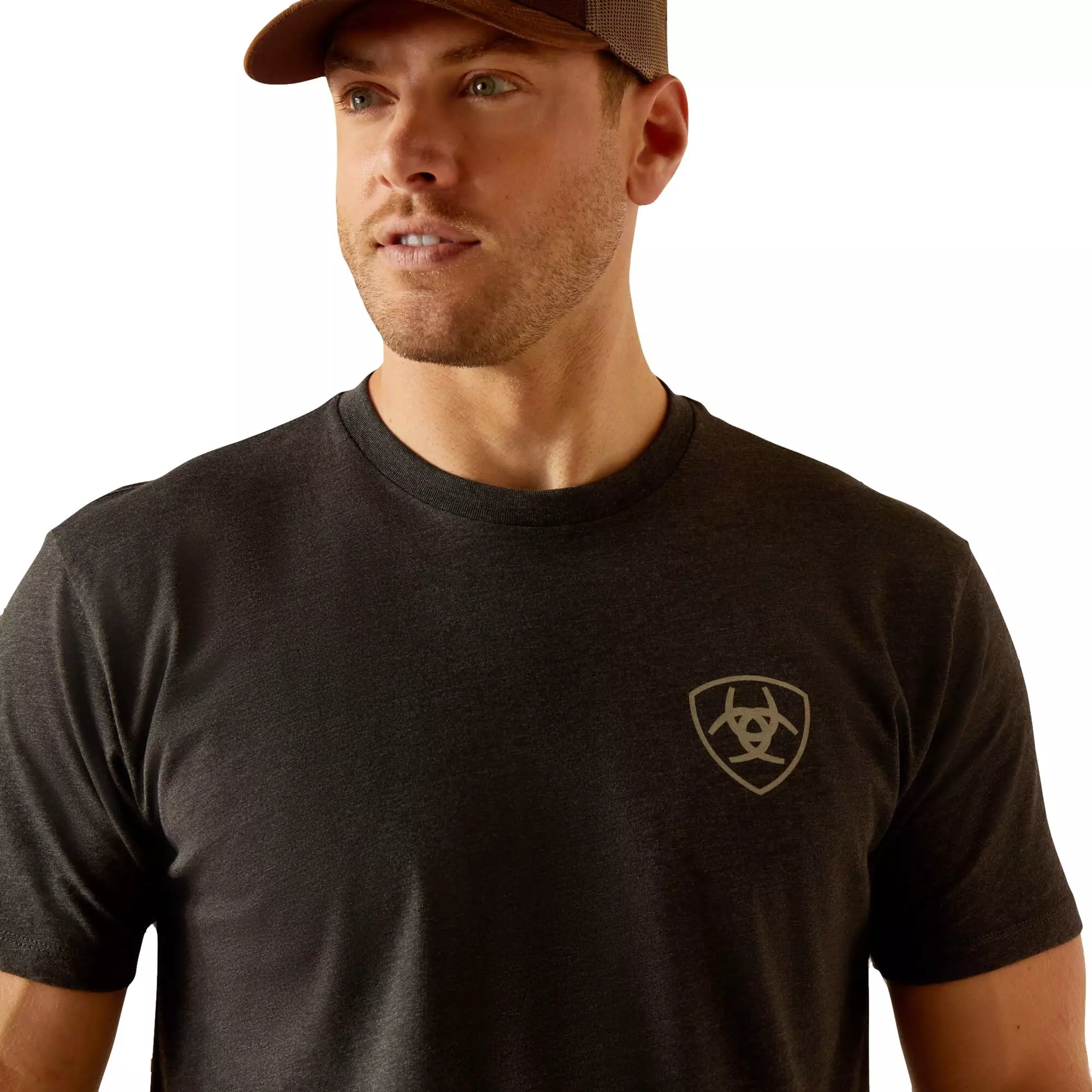 Ariat Men's Rider Label Tee - Charcoal - CHARCOAL