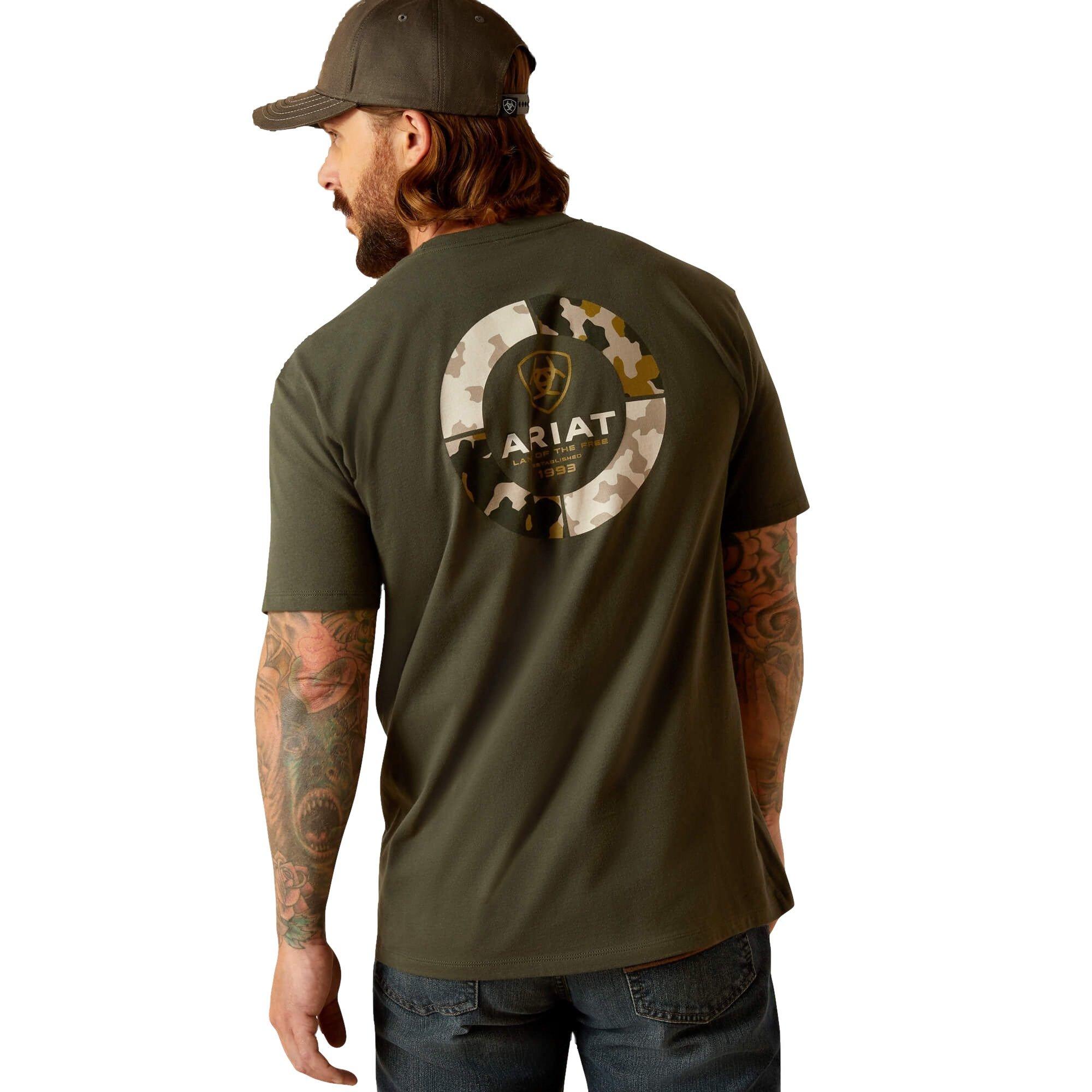 Ariat Men's Camo Ring Tee - Olive - OLIVE Thumbnail View 2