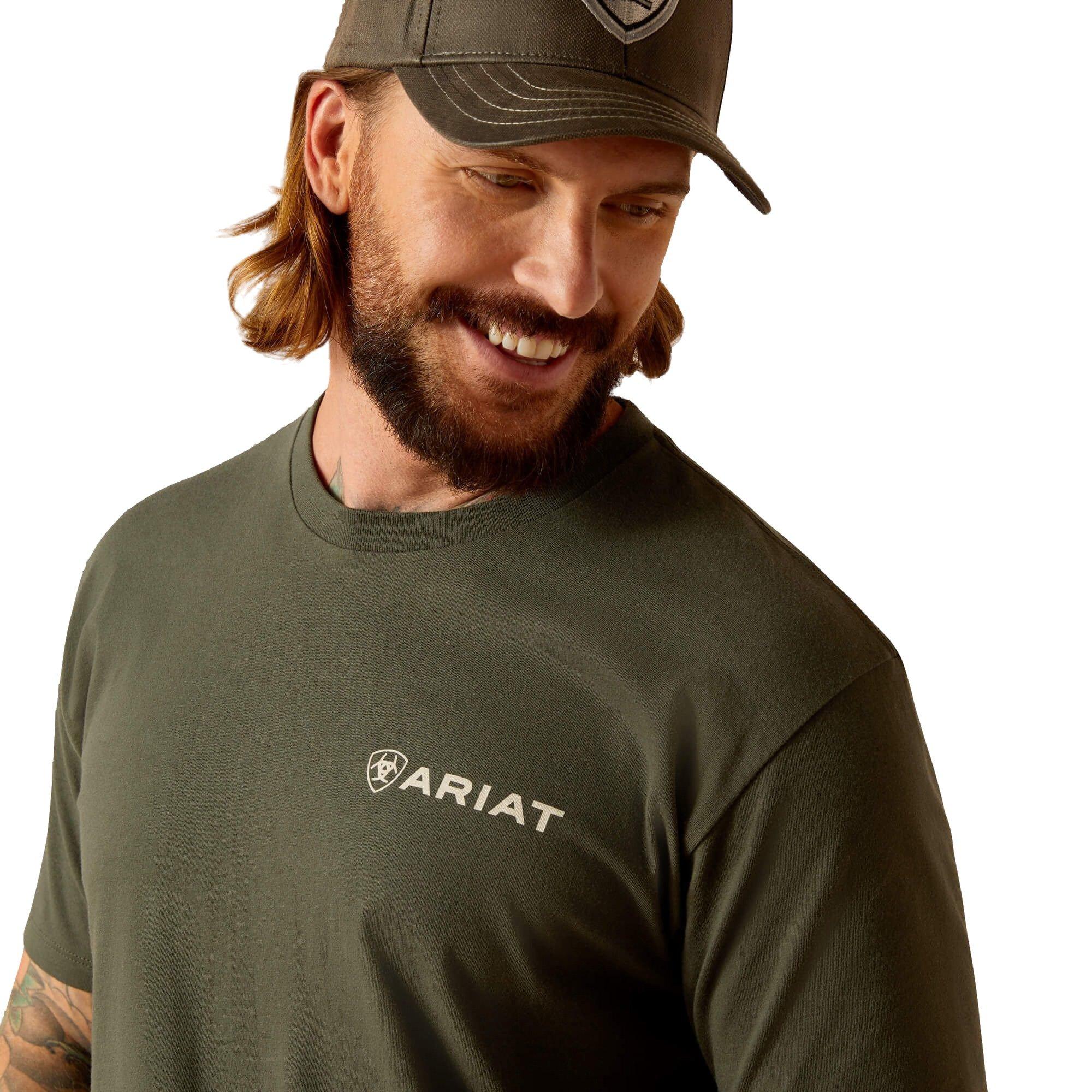 Ariat Men's Camo Ring Tee - Olive - OLIVE Thumbnail View 3