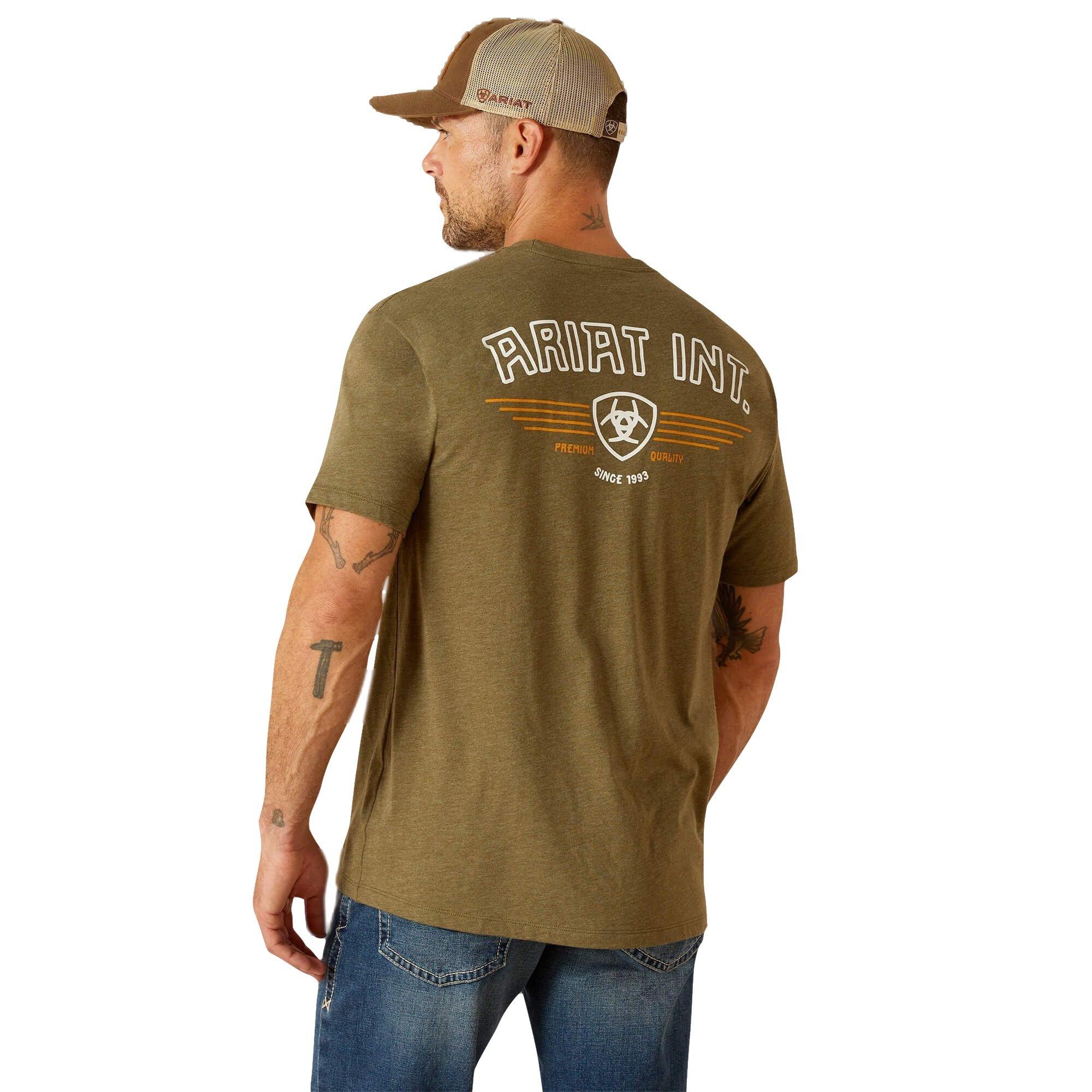 Ariat Men's Outline Wing Tee - Olive - OLIVE Thumbnail View 2