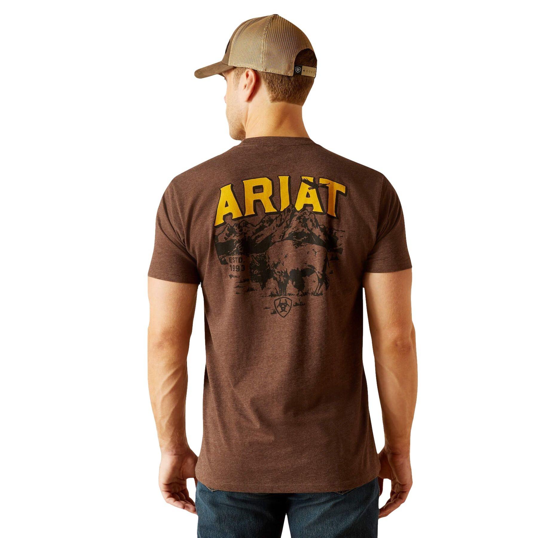 Ariat Men's Bison Sketch Tee - Brown - BROWN Thumbnail View 2