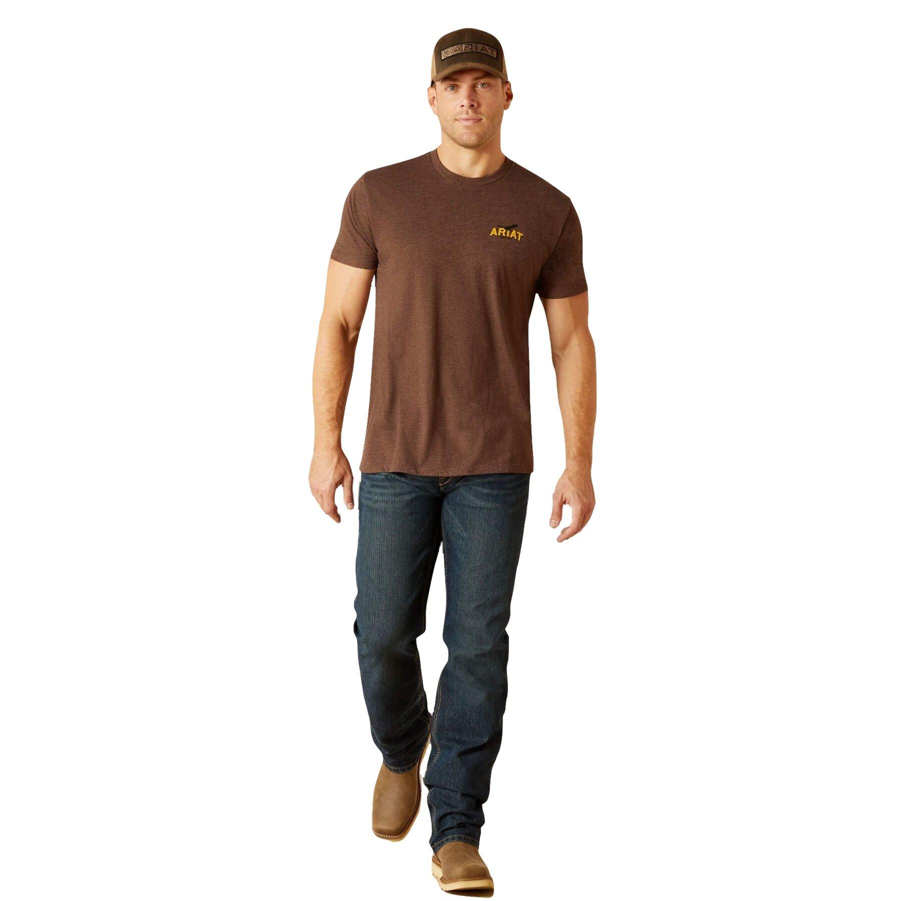 Ariat Men's Bison Sketch Tee - Brown - BROWN Thumbnail View 3