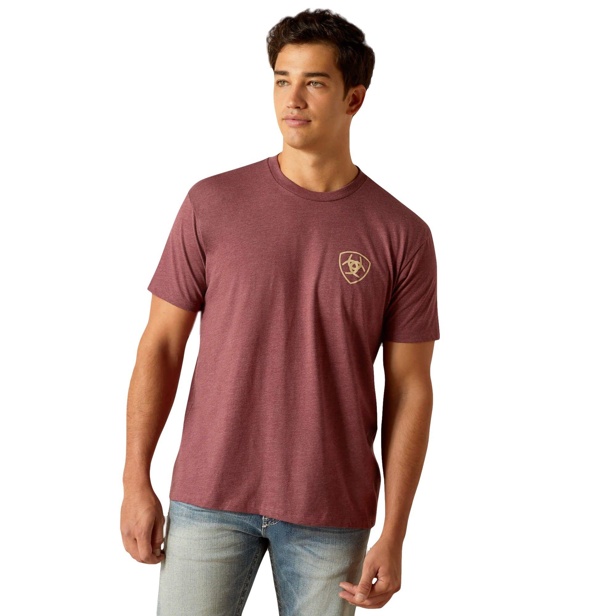 Ariat Men's Serape Fill Tee - Burgundy - BURGUNDY Thumbnail View 1