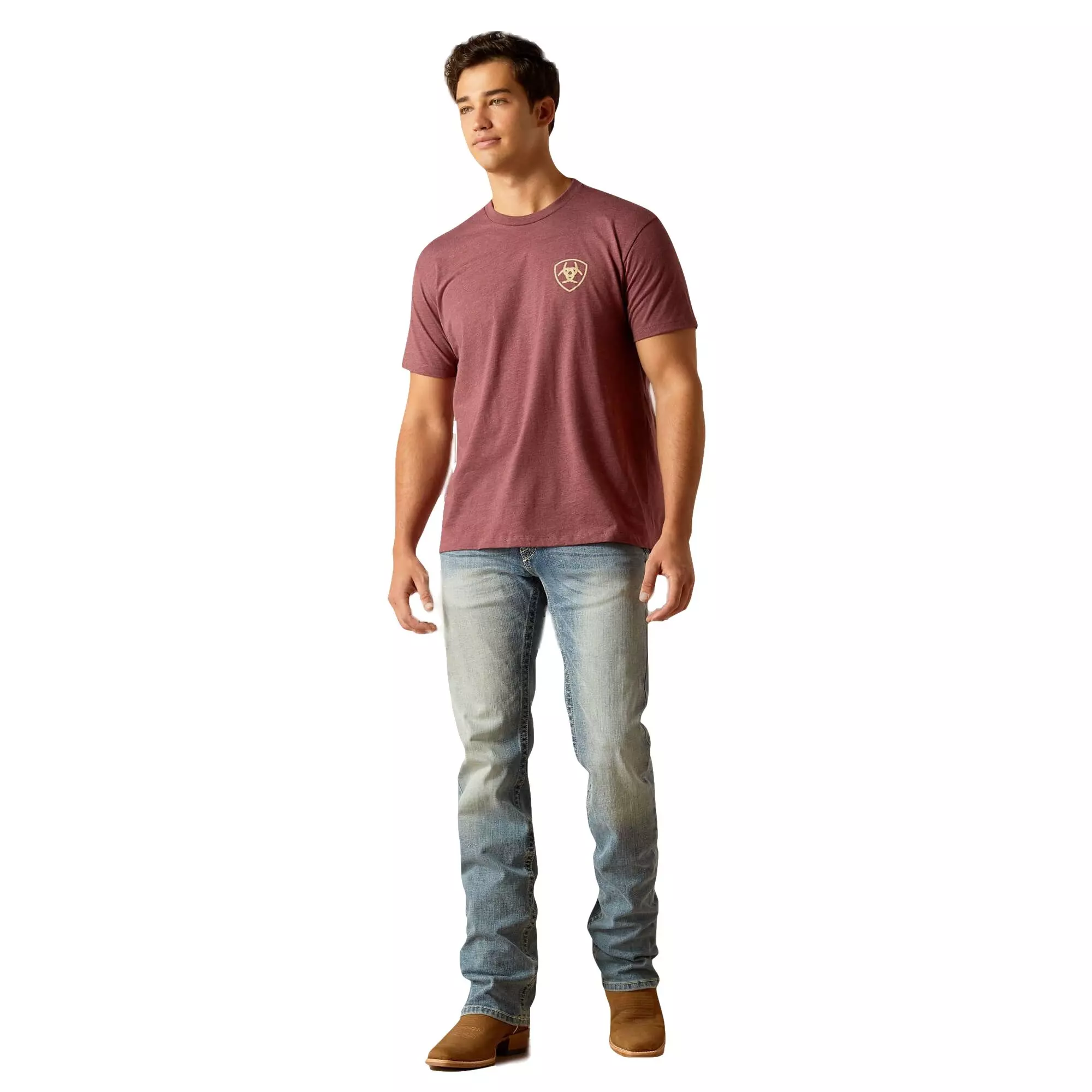 Ariat Men's Serape Fill Tee - Burgundy - BURGUNDY
