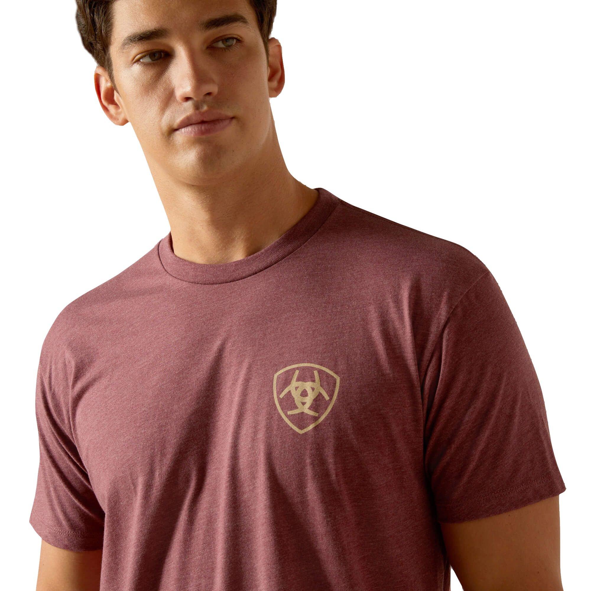Ariat Men's Serape Fill Tee - Burgundy - BURGUNDY Thumbnail View 4
