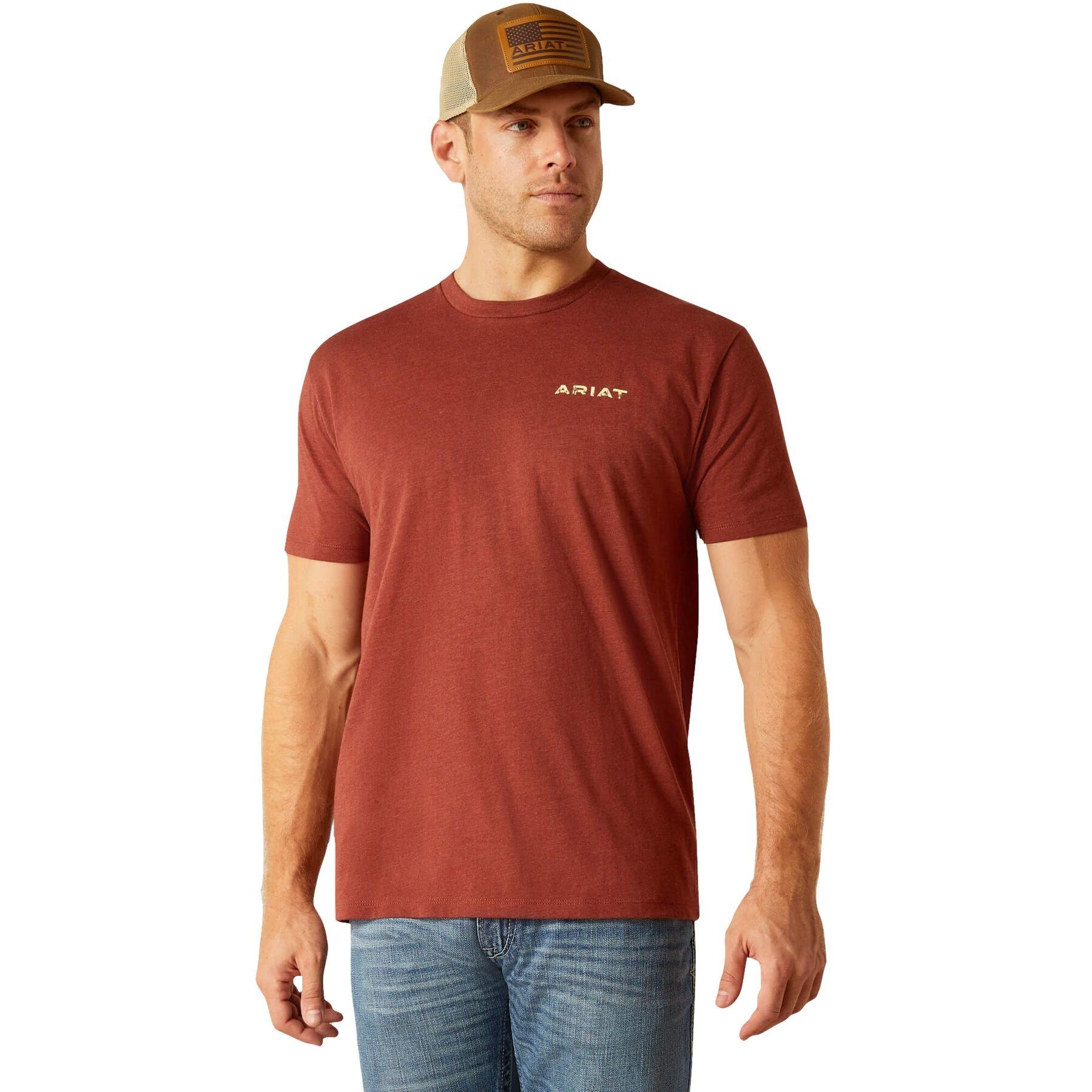 Ariat Men's SW Cacti Tee - Brown - RUST Thumbnail View 1