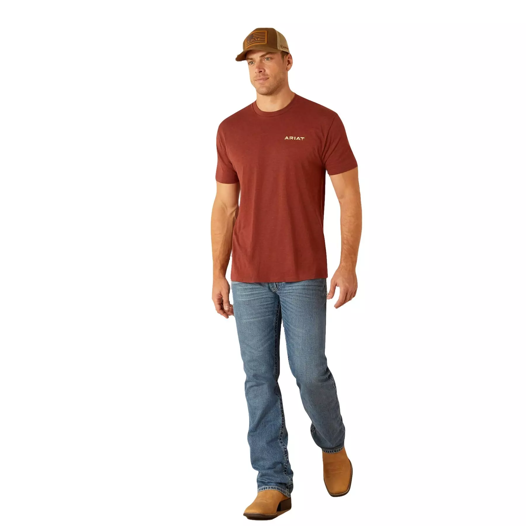 Ariat Men's SW Cacti Tee - Brown - RUST