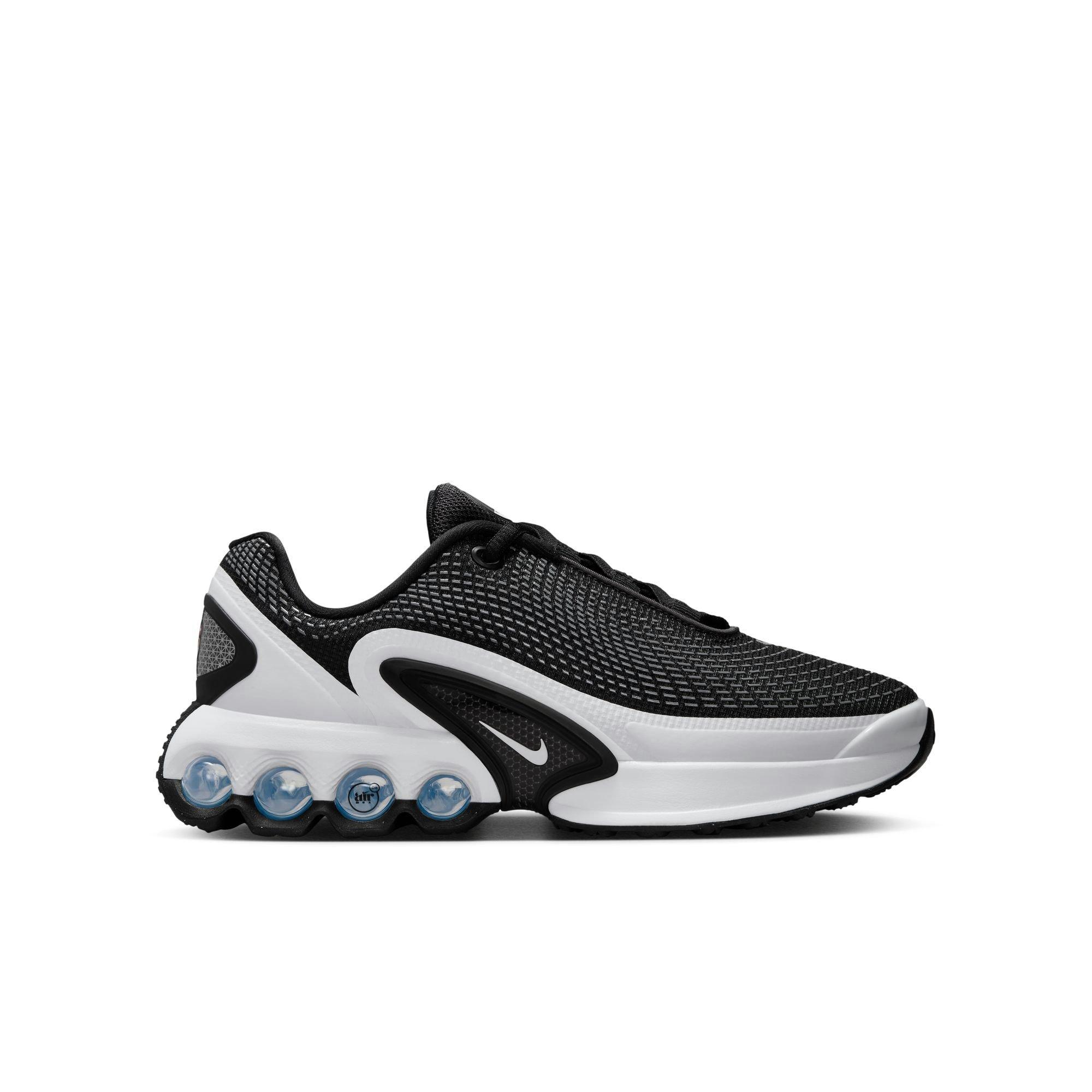 Nike tuned 1 grade school shoes black and white hotsell