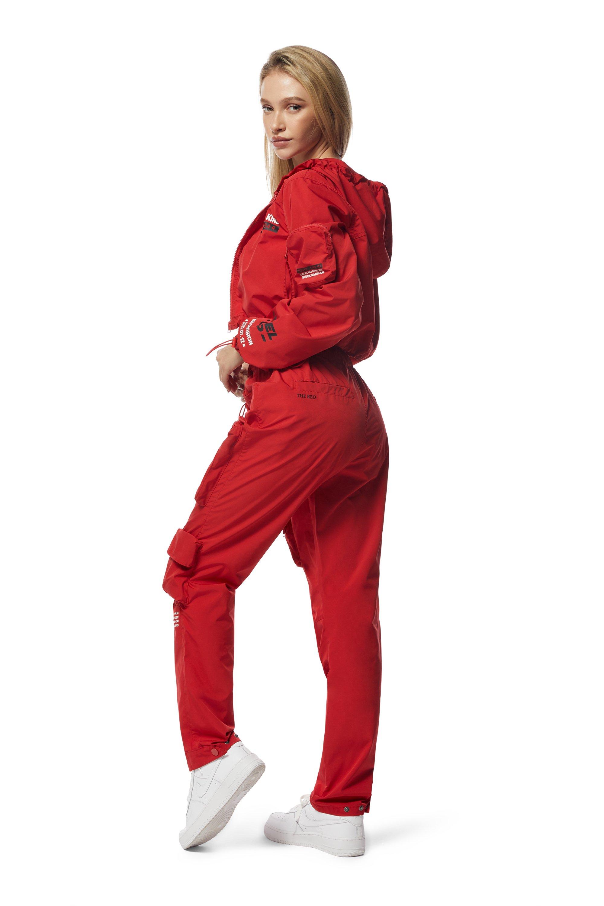 Smoke Rise Women's Nylon Utility Cargo Pants - RED Thumbnail View 4