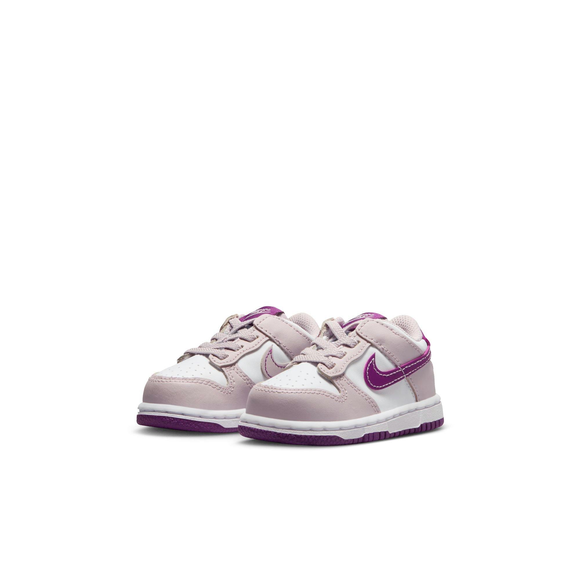 Nike Dunk Low "White/Viotech/Platinum Violet" Toddler Girls' Shoe - WHITE/PURPLE Thumbnail View 5