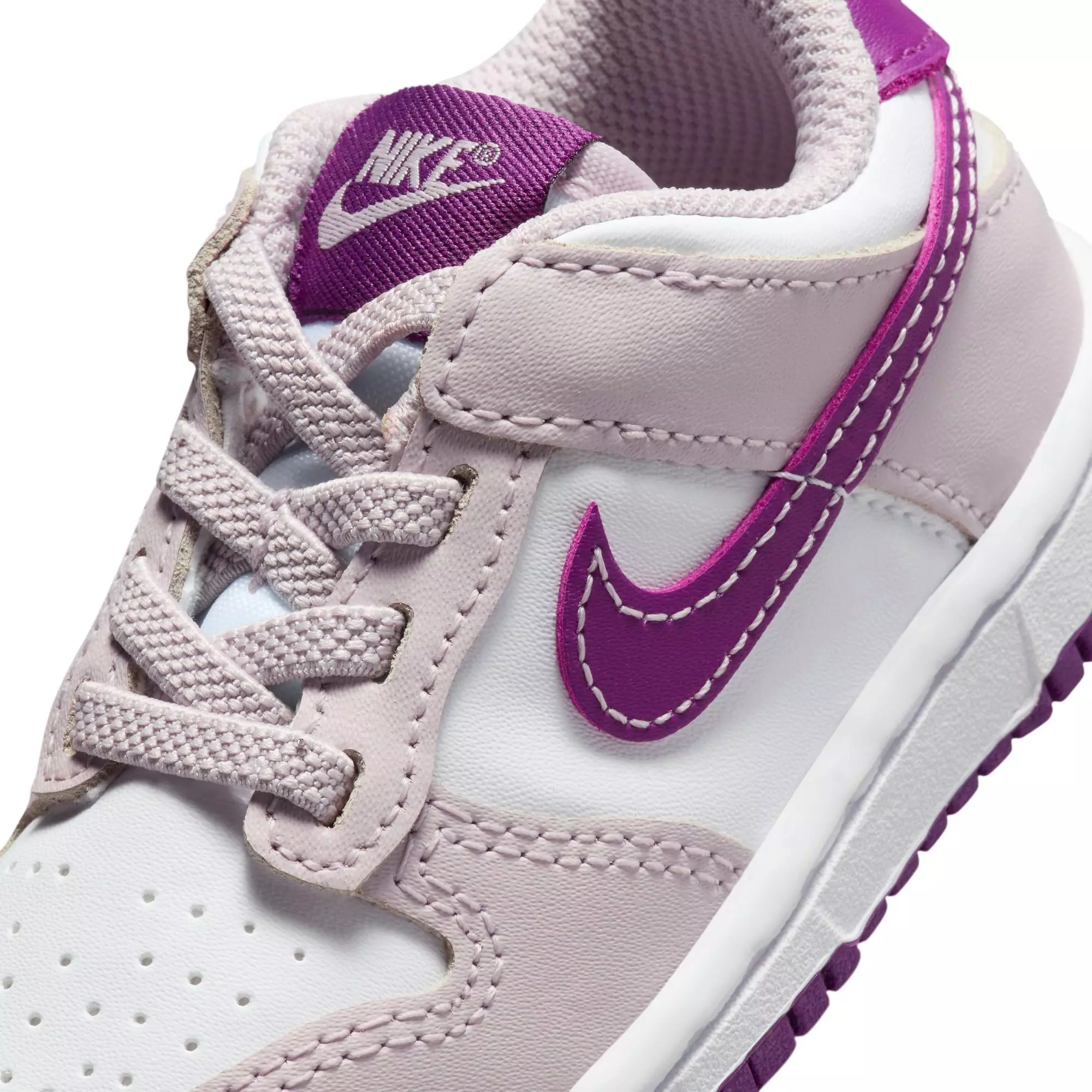 Nike Dunk Low "White/Viotech/Platinum Violet" Toddler Girls' Shoe - WHITE/PURPLE