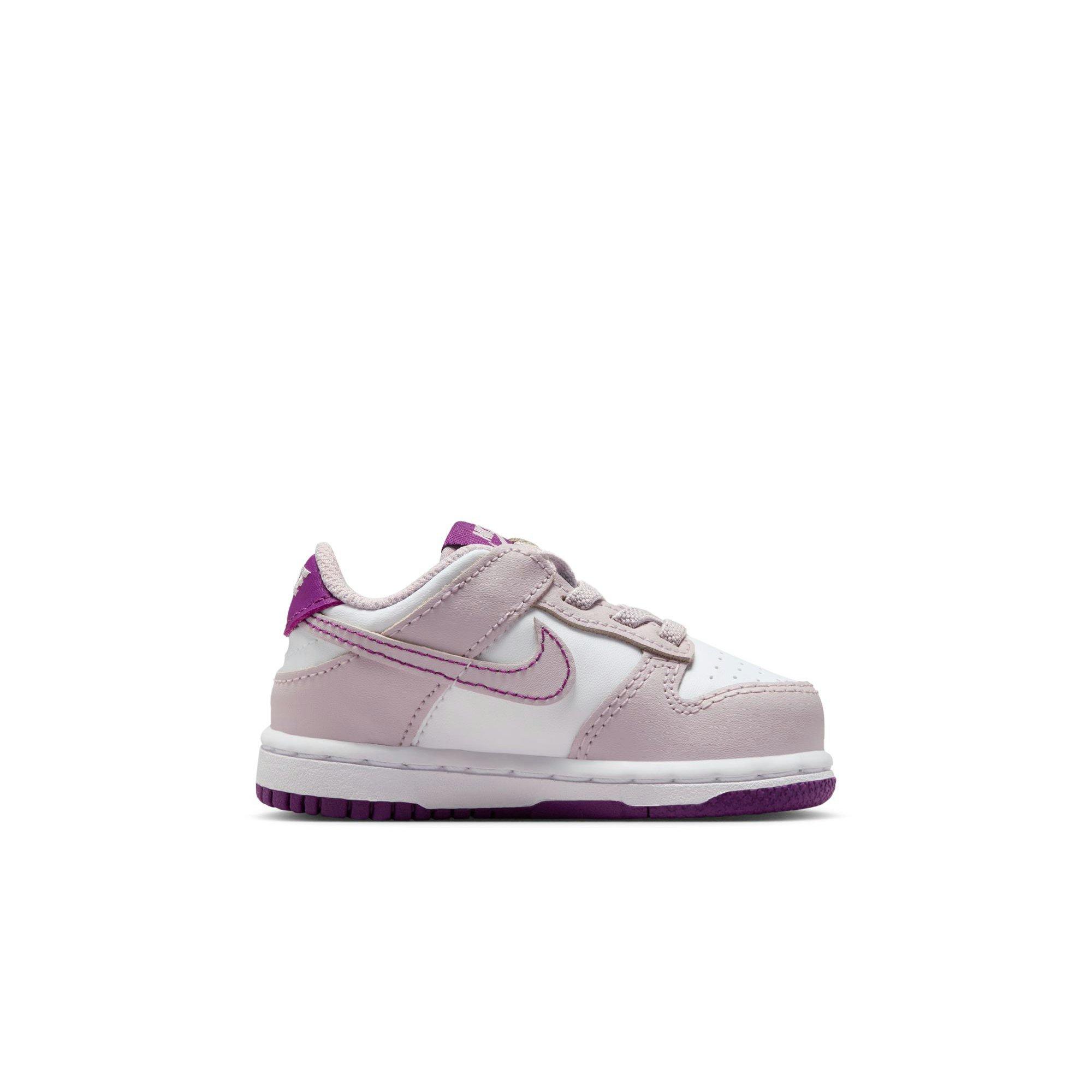 Nike Dunk Low "White/Viotech/Platinum Violet" Toddler Girls' Shoe - WHITE/PURPLE Thumbnail View 2
