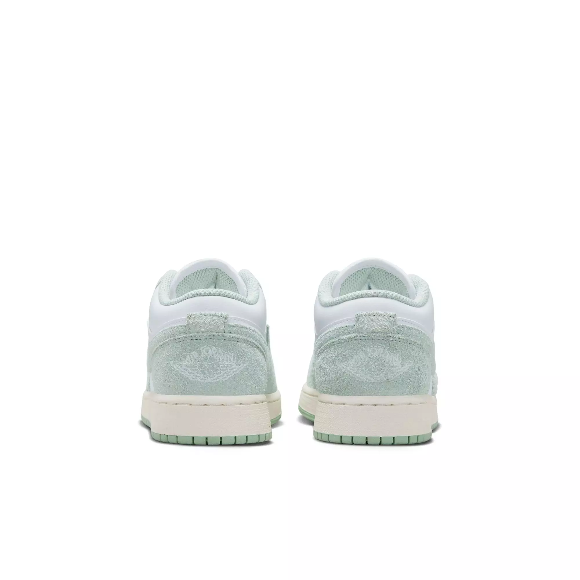 Jordan 1 Low SE "White/Seafoam/Sail" Grade School Boys' Shoe - WHITE/GREEN
