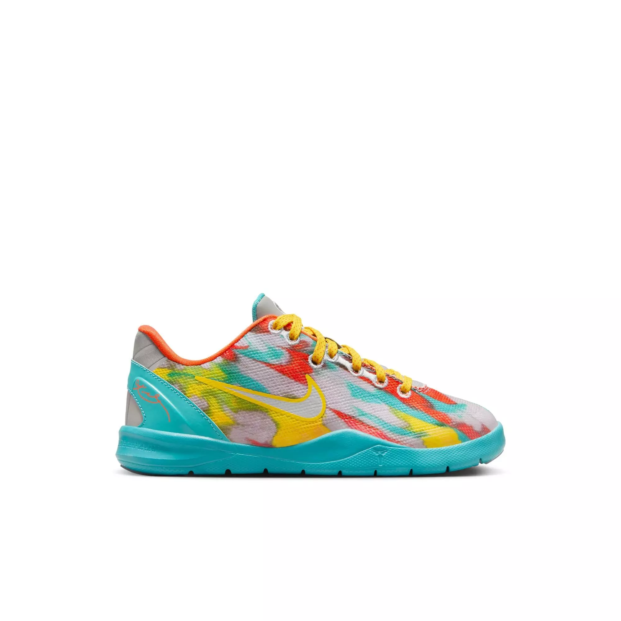 Nike Kobe 8 "Venice Beach" Preschool Kids' Basketball Shoe - STADIUM GREY/METALLIC SILVER/TOUR YELLOW