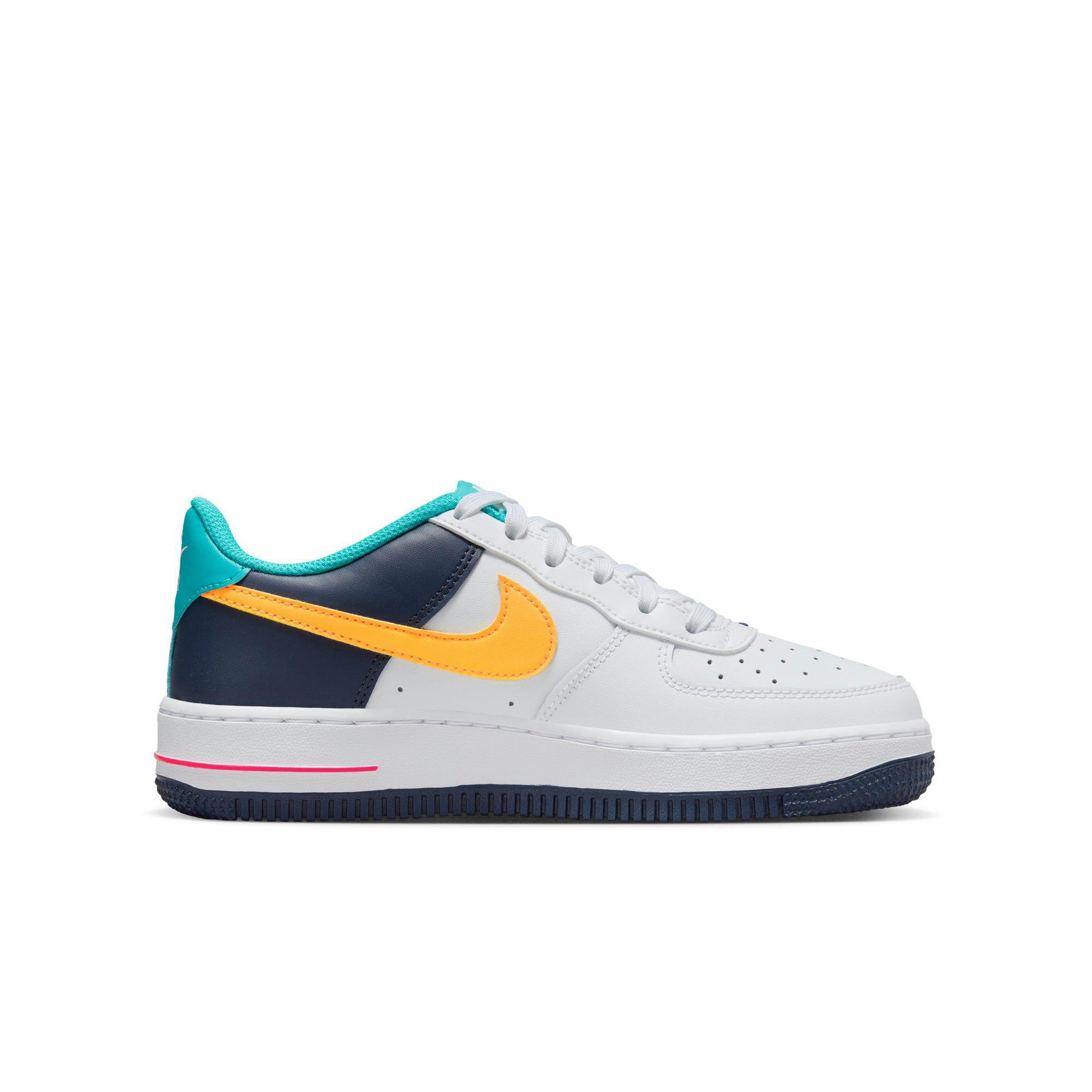 Nike Air Force 1 Grade School Girls' White/Racer Pink/Thunder Blue Shoe