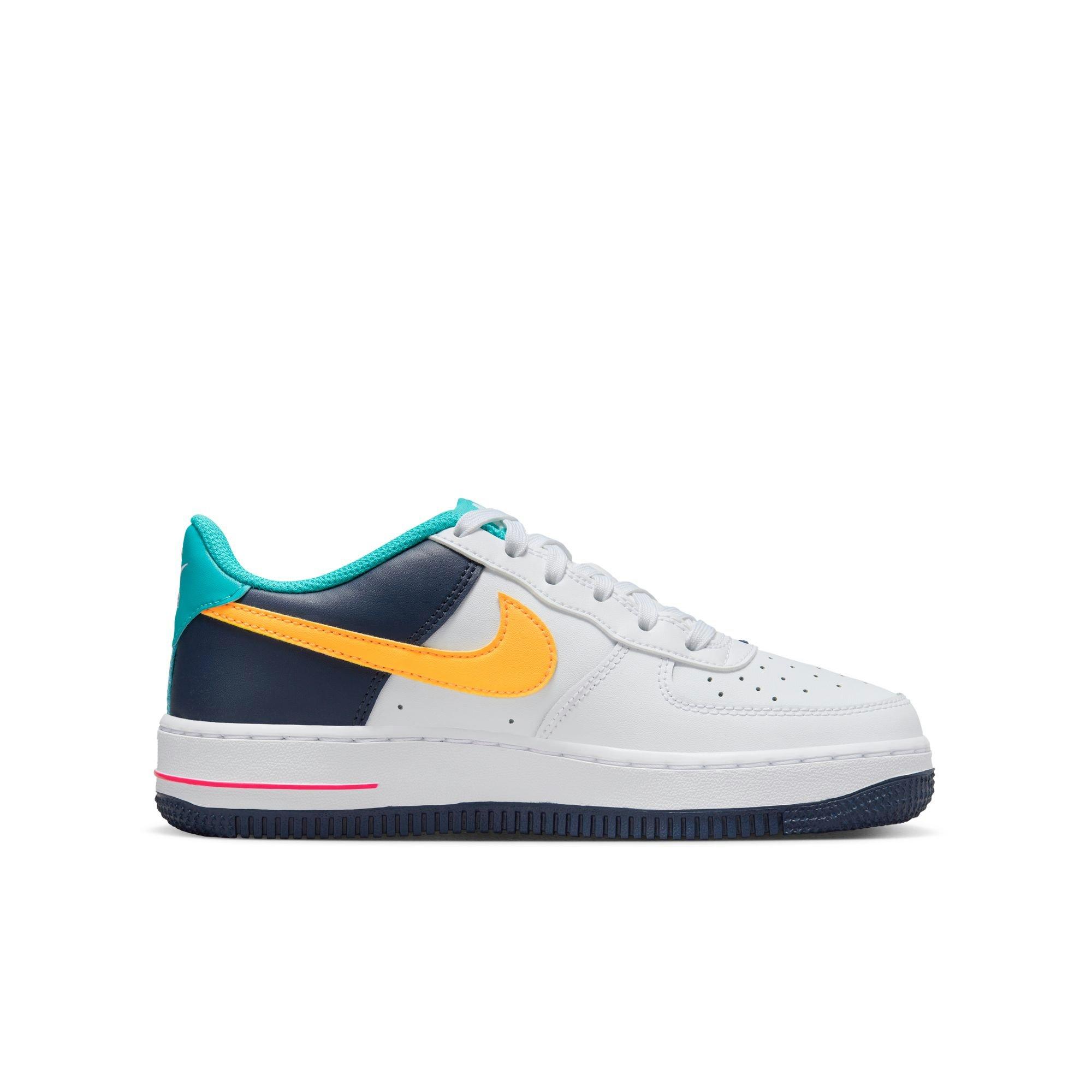 Nike Air Force 1 Grade School Girls' White/Racer Pink/Thunder Blue Shoe