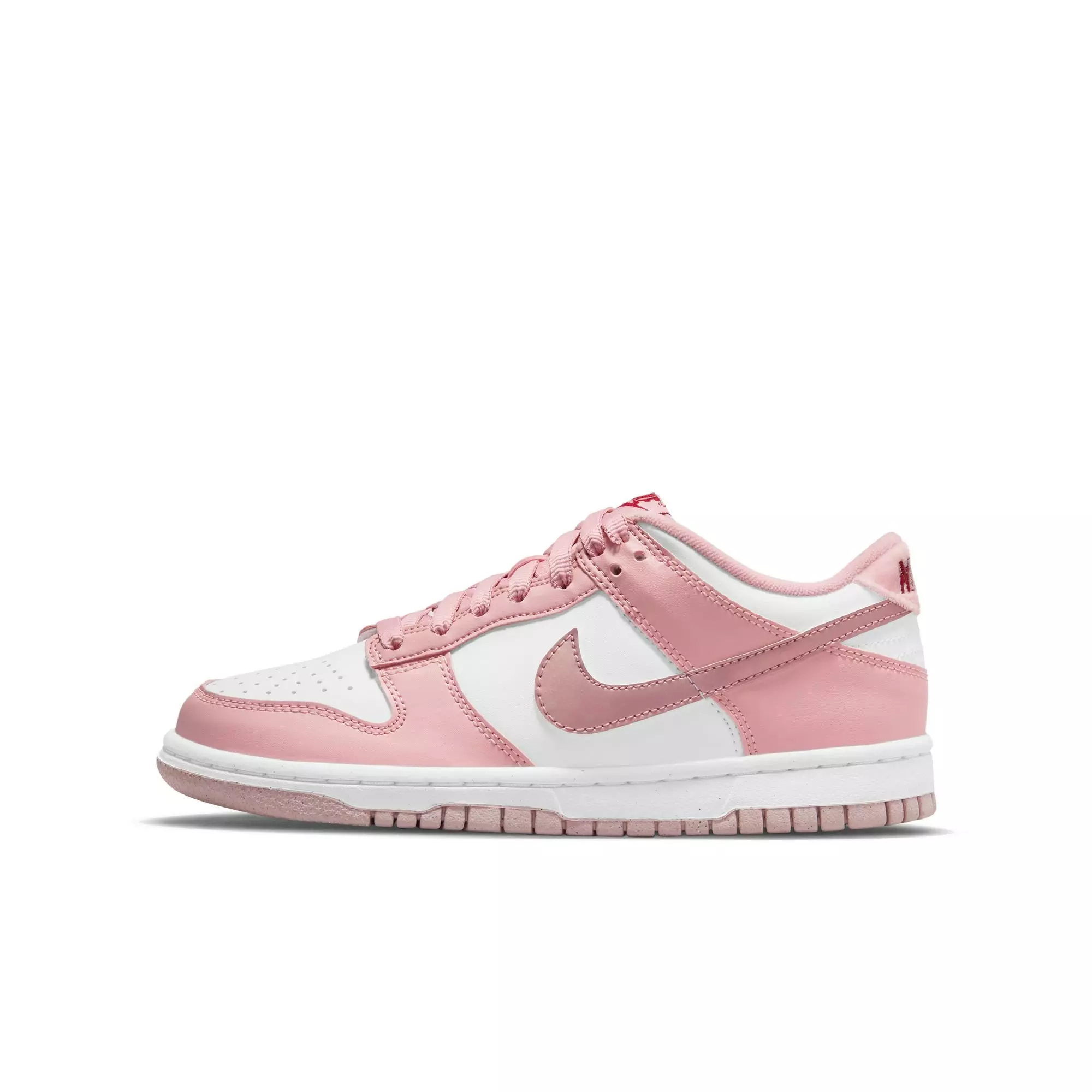 Nike Dunk Low "Pink Glaze/White/Pomegranate" Grade School Girls' Shoe - WHITE/PINK