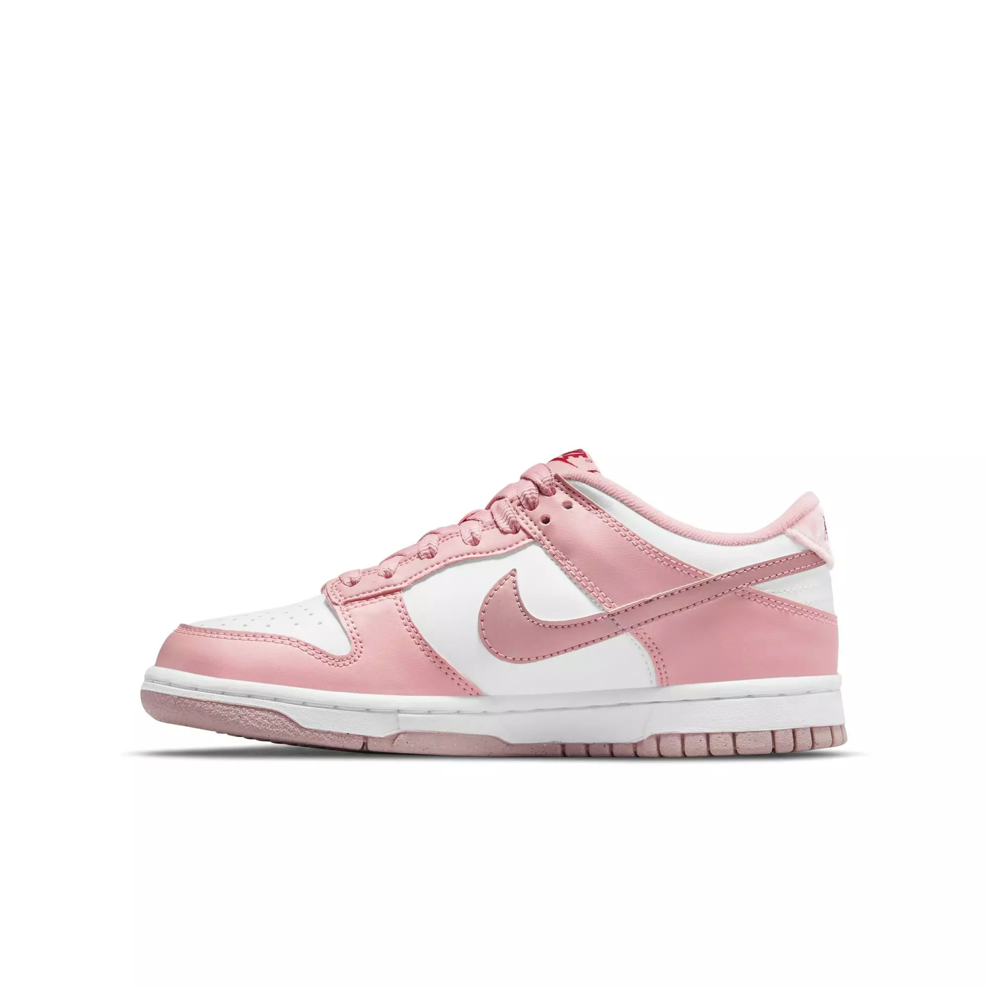 Nike Dunk Low "Pink Glaze/White/Pomegranate" Grade School Girls' Shoe - WHITE/PINK