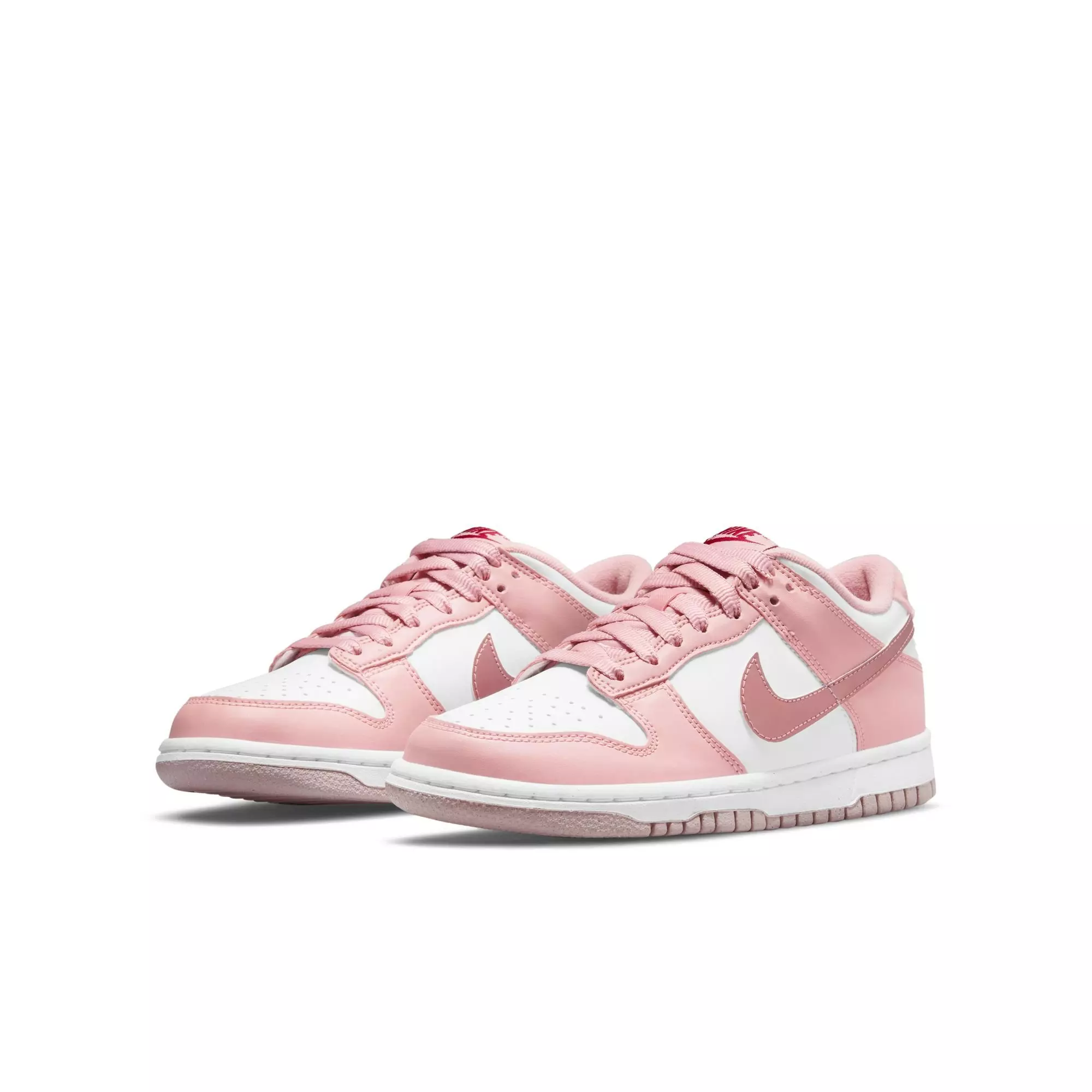 Nike Dunk Low "Pink Glaze/White/Pomegranate" Grade School Girls' Shoe - WHITE/PINK