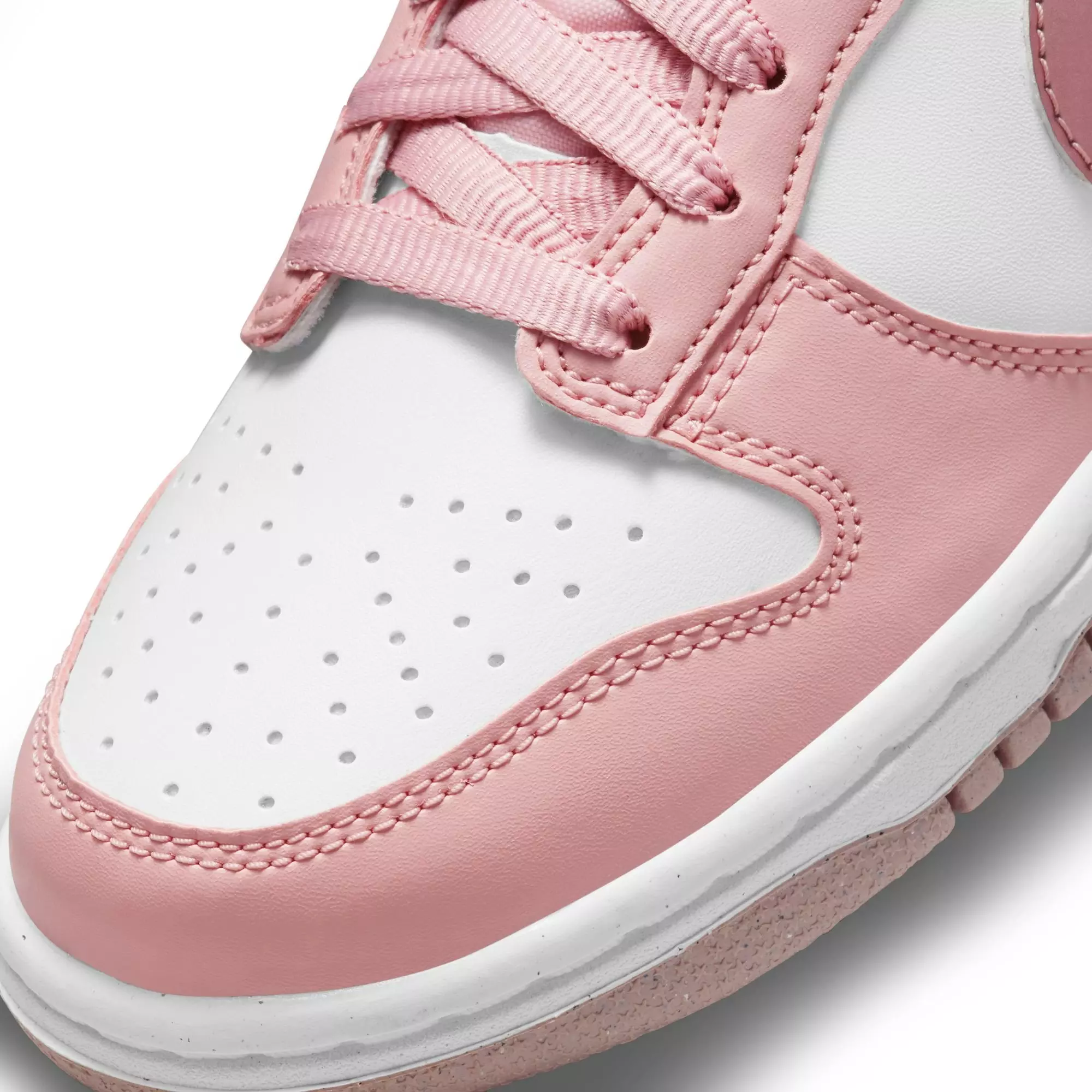 Nike Dunk Low "Pink Glaze/White/Pomegranate" Grade School Girls' Shoe - WHITE/PINK