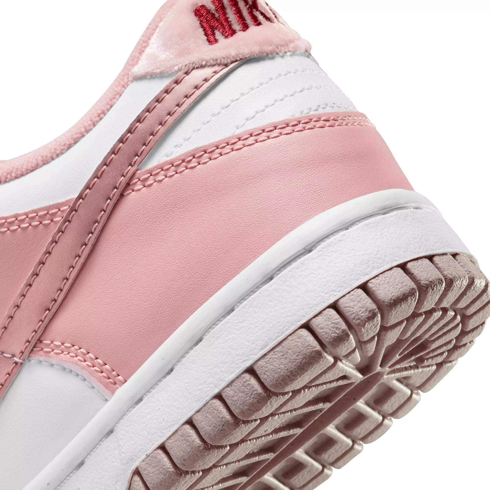 Nike Dunk Low "Pink Glaze/White/Pomegranate" Grade School Girls' Shoe - WHITE/PINK